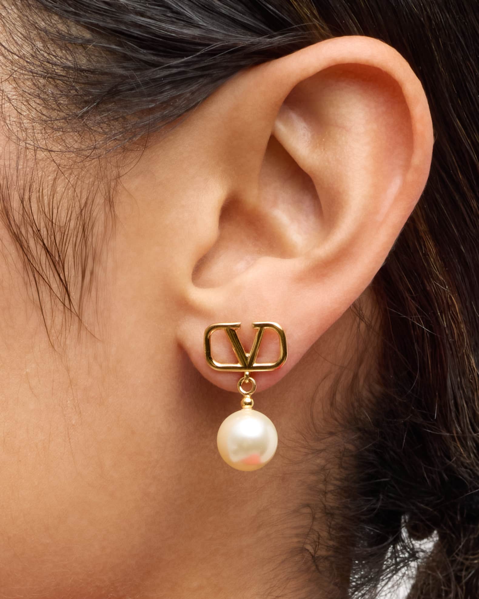 Valentino Garavani VLogo Signature drop earrings - Gold