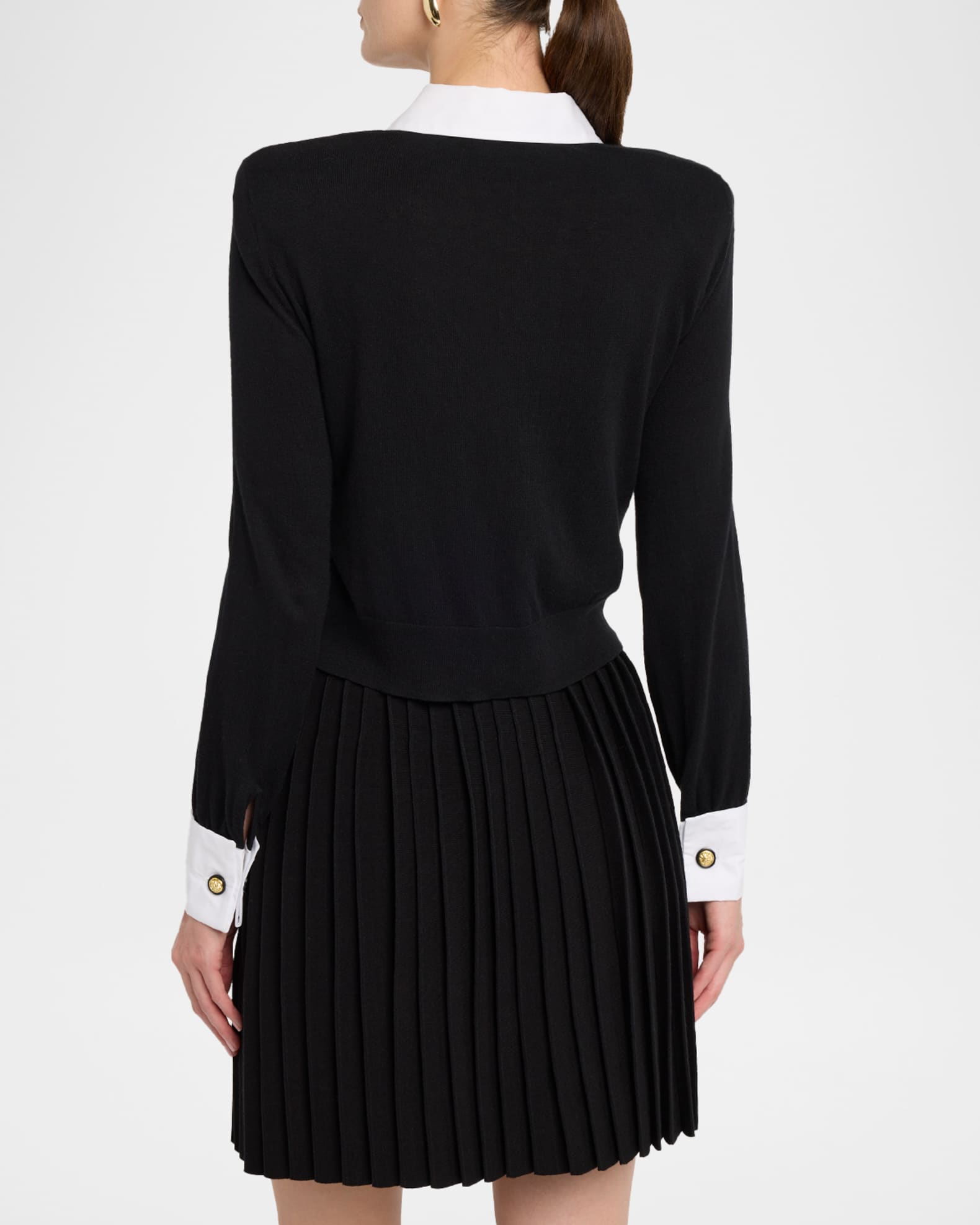 L'Agence April Poplin Collar Pullover Top Neiman Marcus