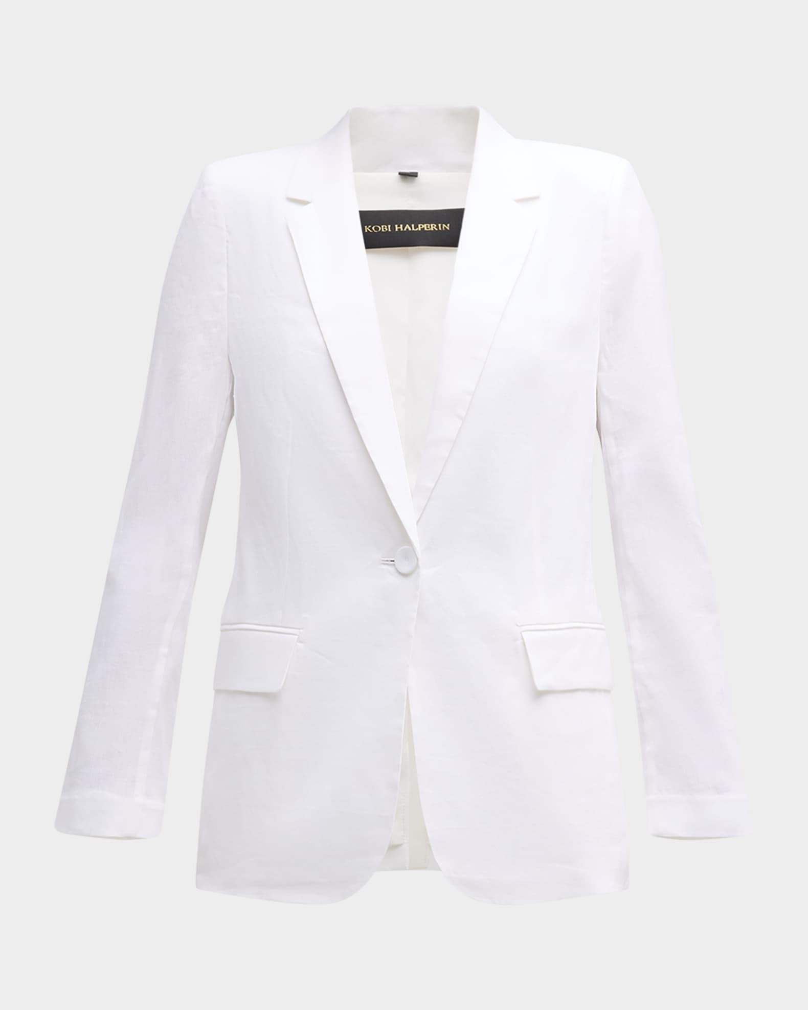 Bria Viscose Linen Cutaway Blazer Jacket 0