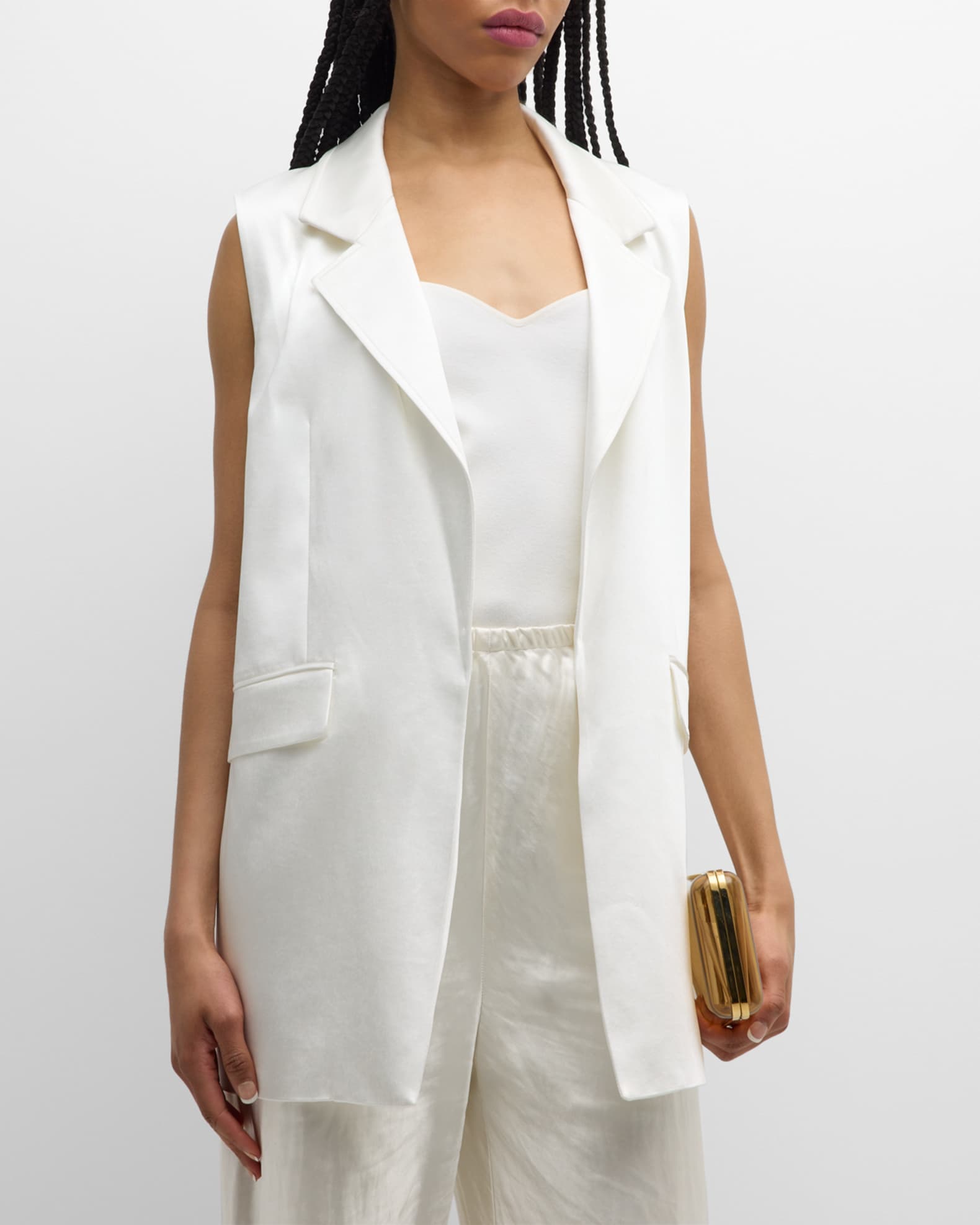 Kobi Halperin June Open-Front Satin Vest