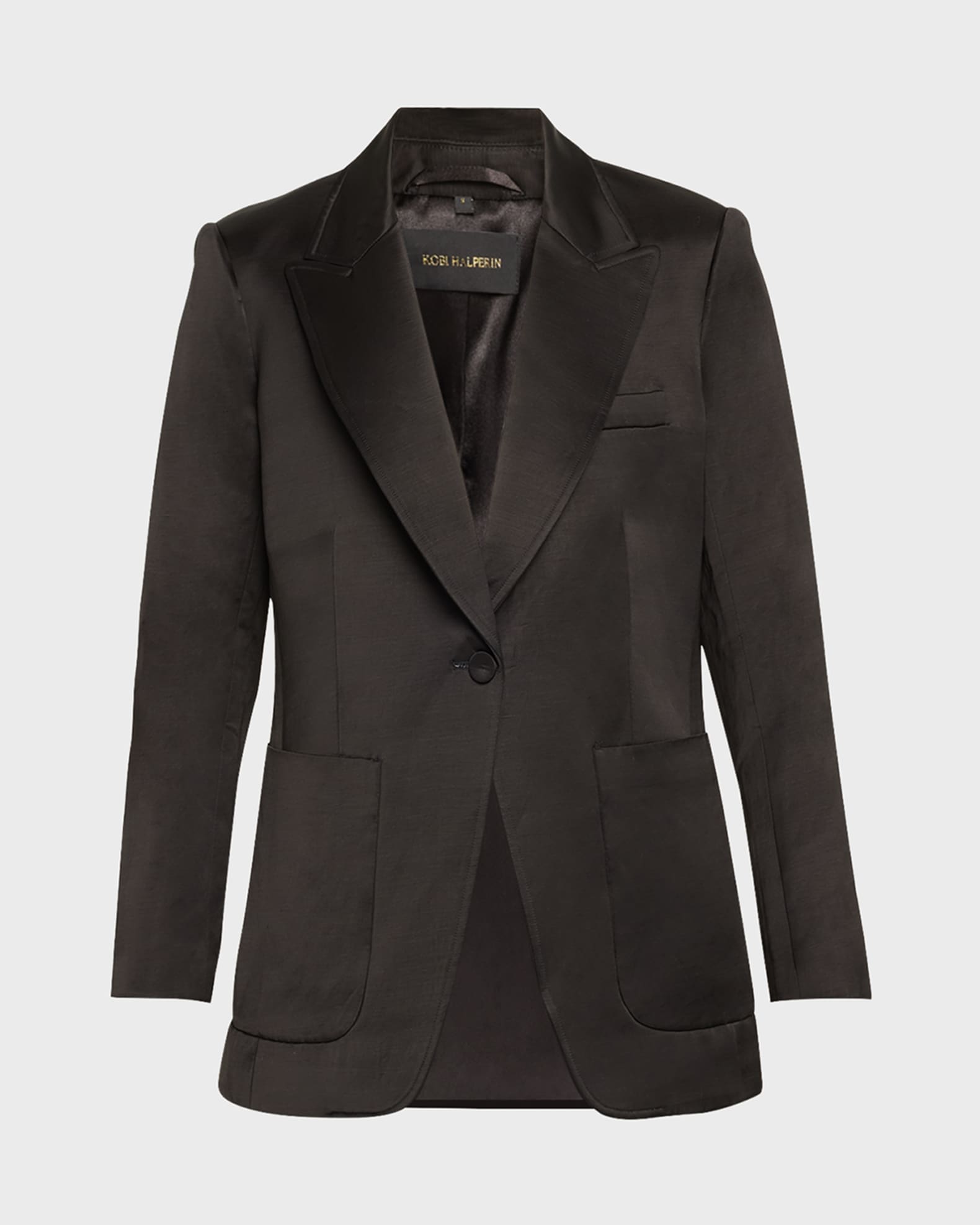 Kobi Halperin Francesca Single-Button Satin Jacket