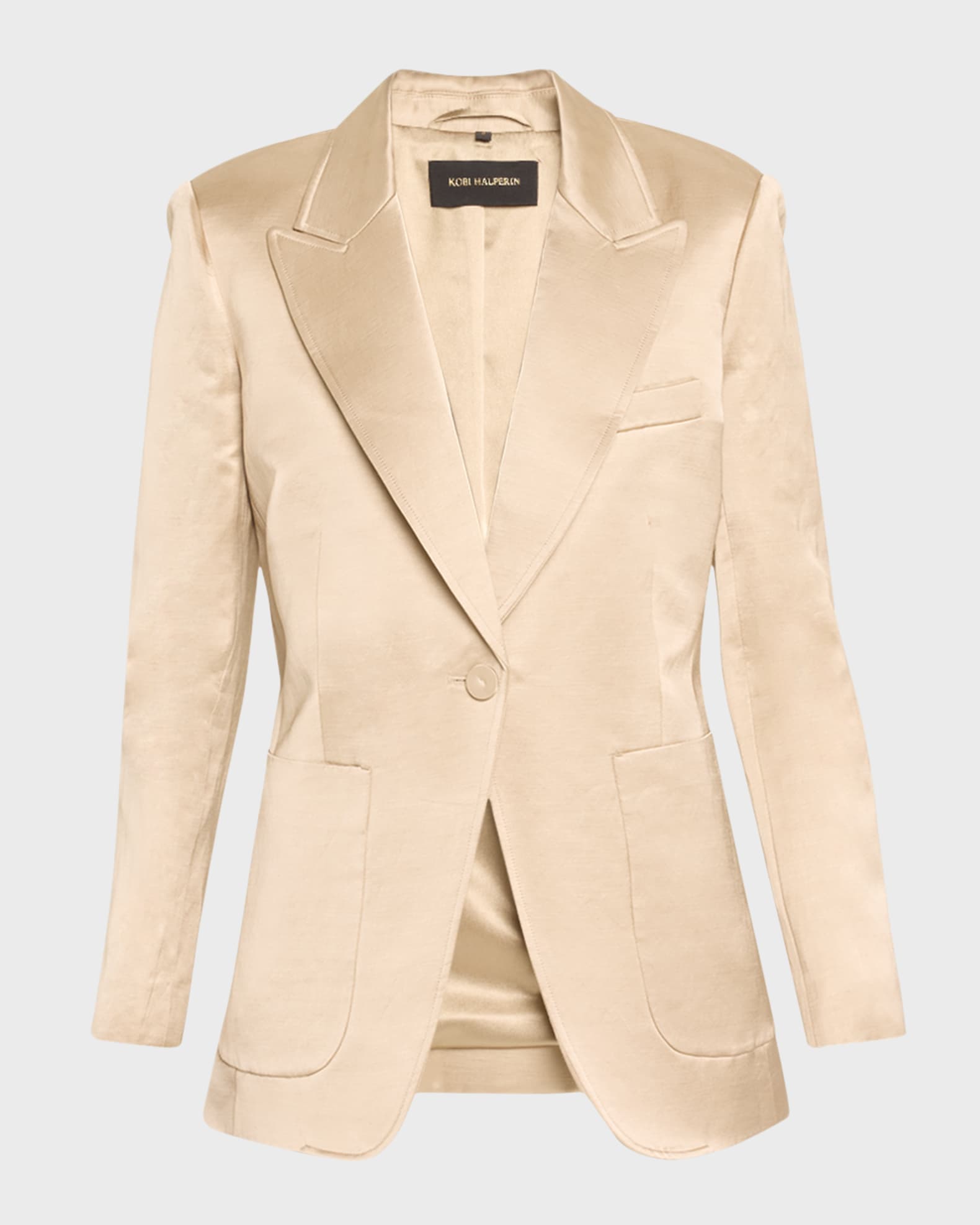 Kobi Halperin Francesca Single-Button Satin Jacket