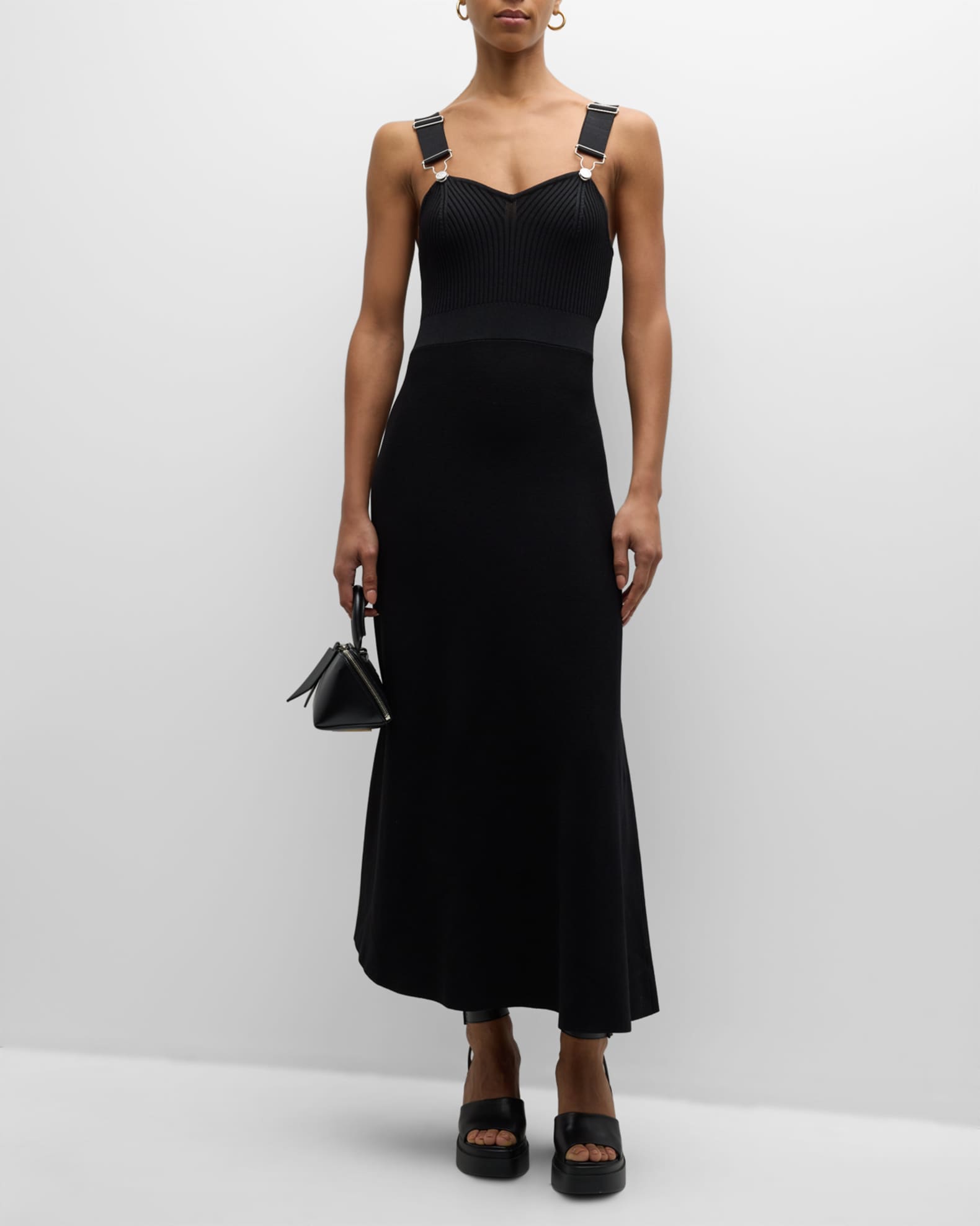 Sleeveless A Line Suspender Maxi Dress