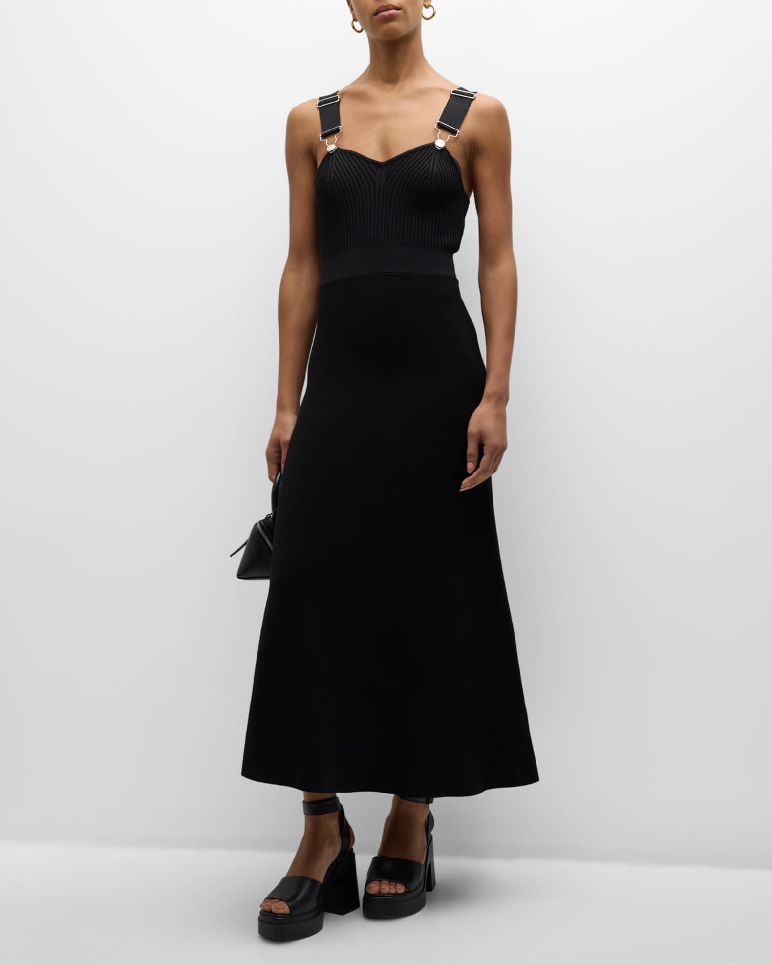 Sleeveless A Line Suspender Maxi Dress