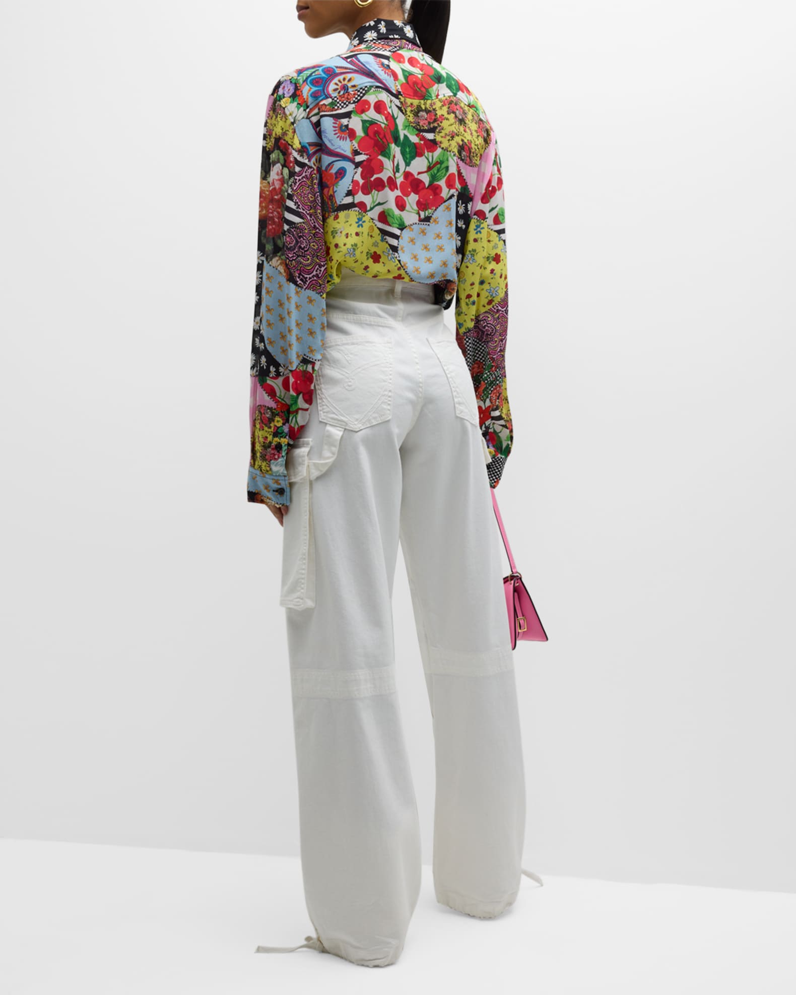 Moschino Jeans Wide-Leg Cargo Pants | Neiman Marcus