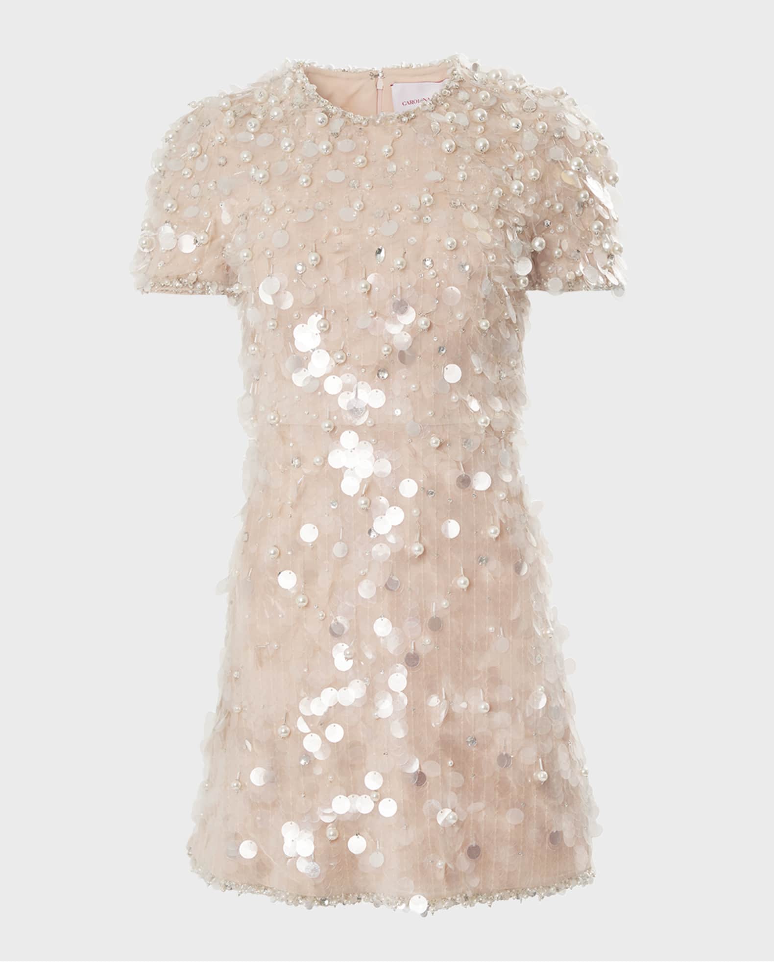 Carolina Herrera Sequin and Beaded Embellished Mini Dress