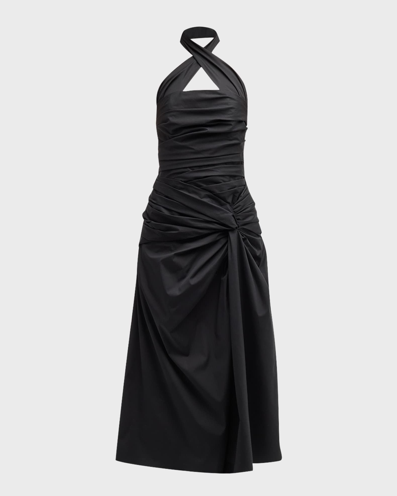 Carolina Herrera Gathered Halter Midi Dress