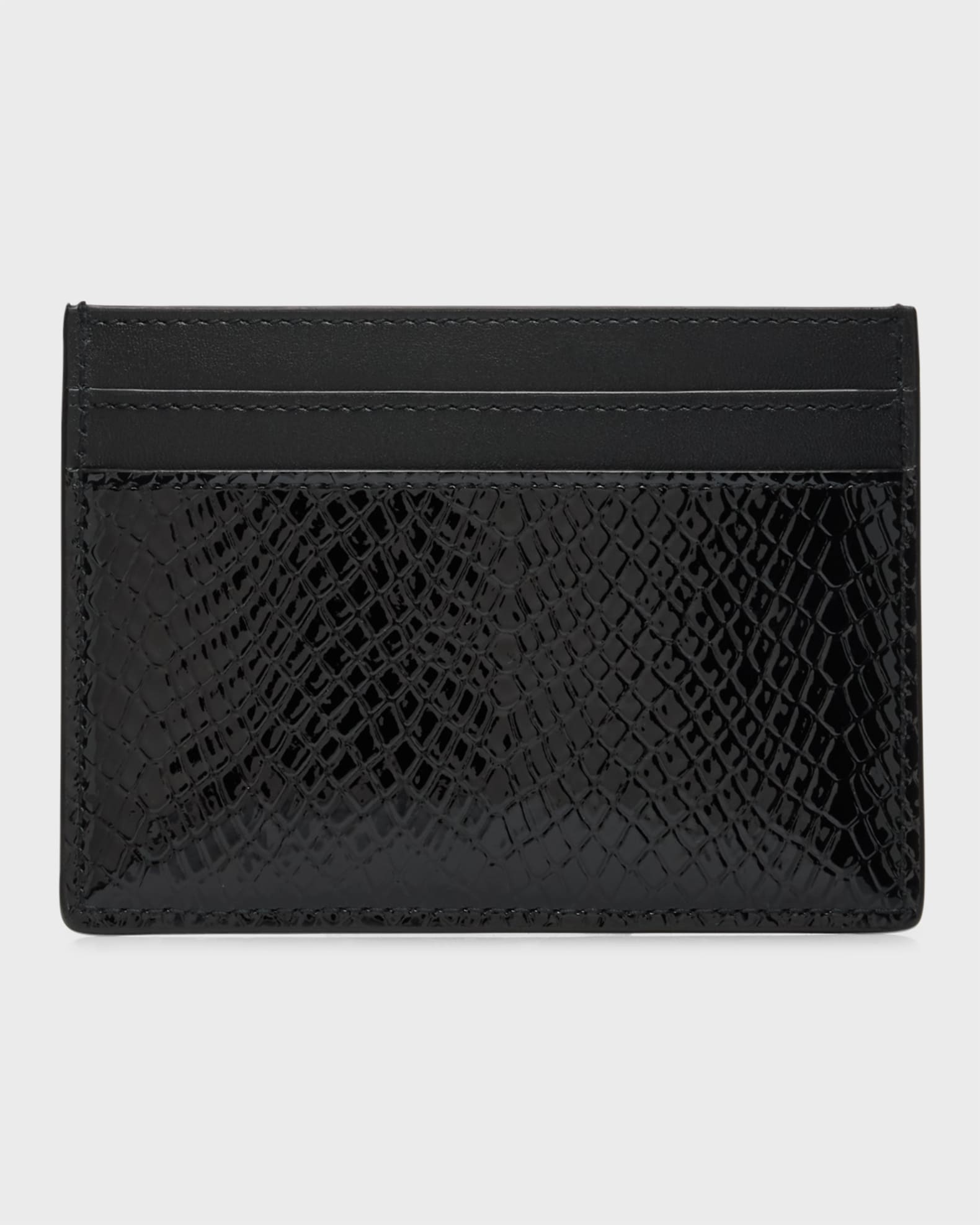 Saint Laurent YSL Python Embossed Leather Card Holder Neiman Marcus