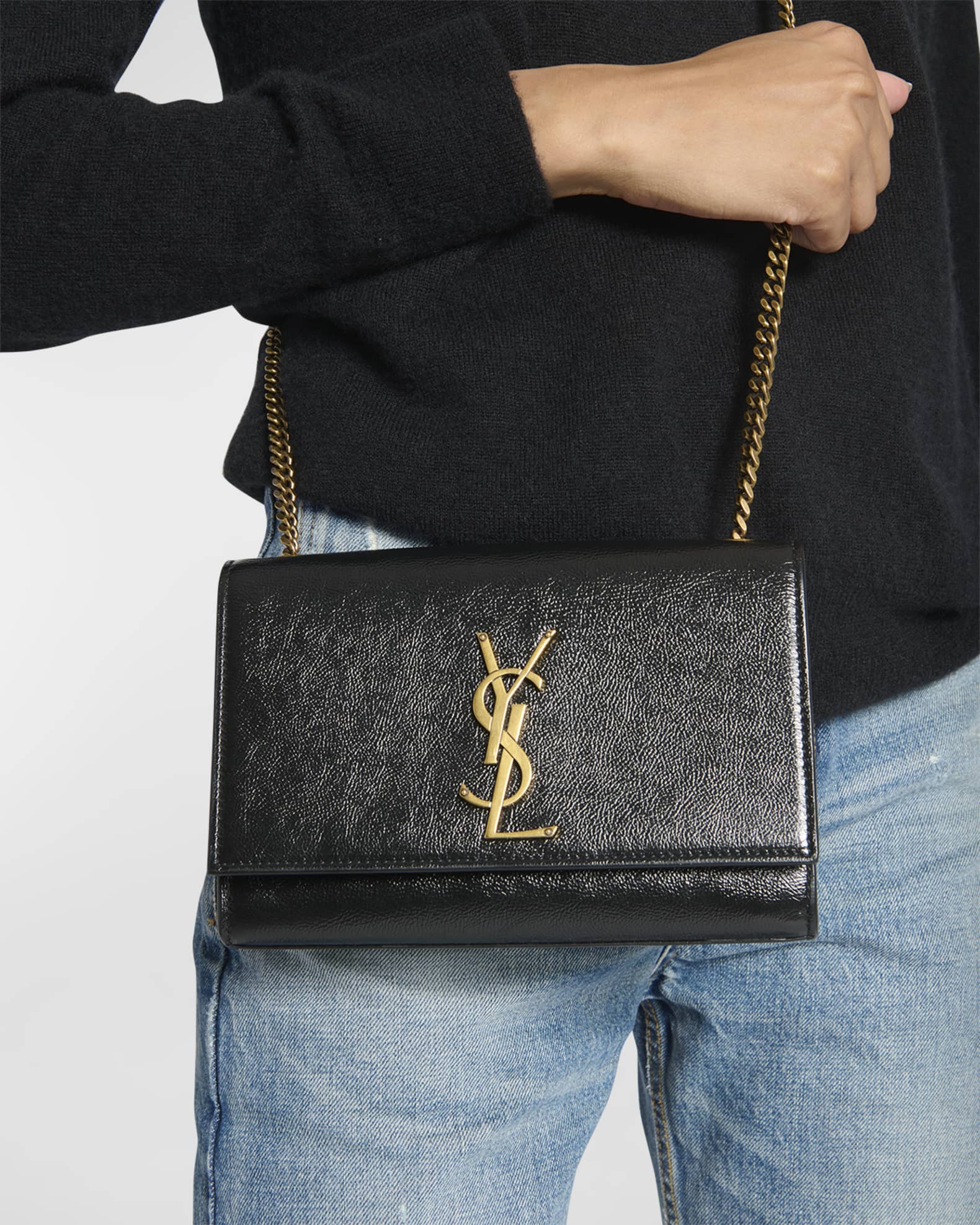 Saint Laurent Kate Small YSL Leather Crossbody Bag | Neiman Marcus