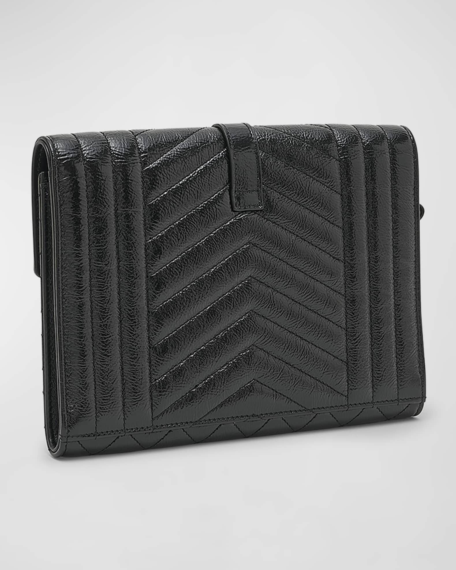Ysl black on black clutch sale