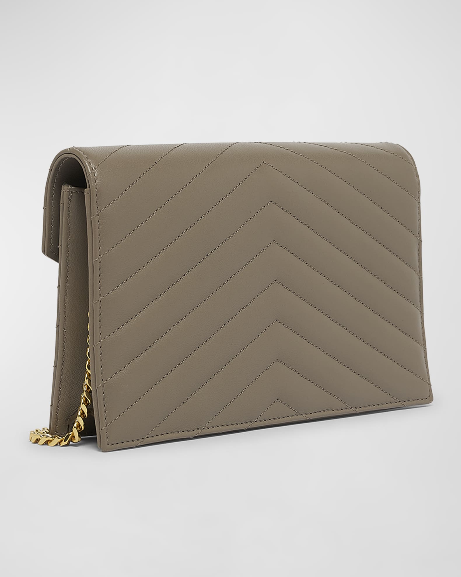 Monogram ysl chevron quilted wallet on chain clearance