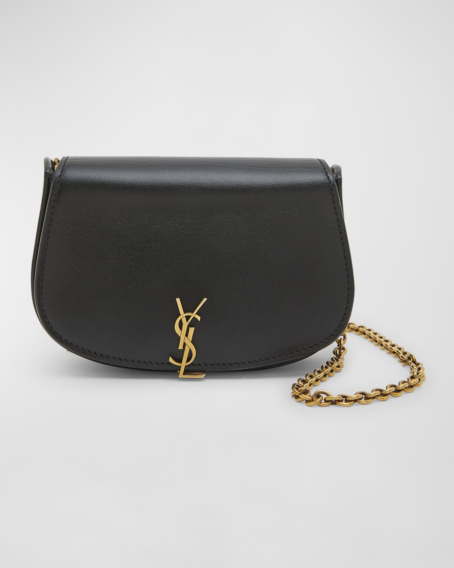 Saint Laurent Mini YSL Wallet On Chain in Smooth Leather Neiman Marcus