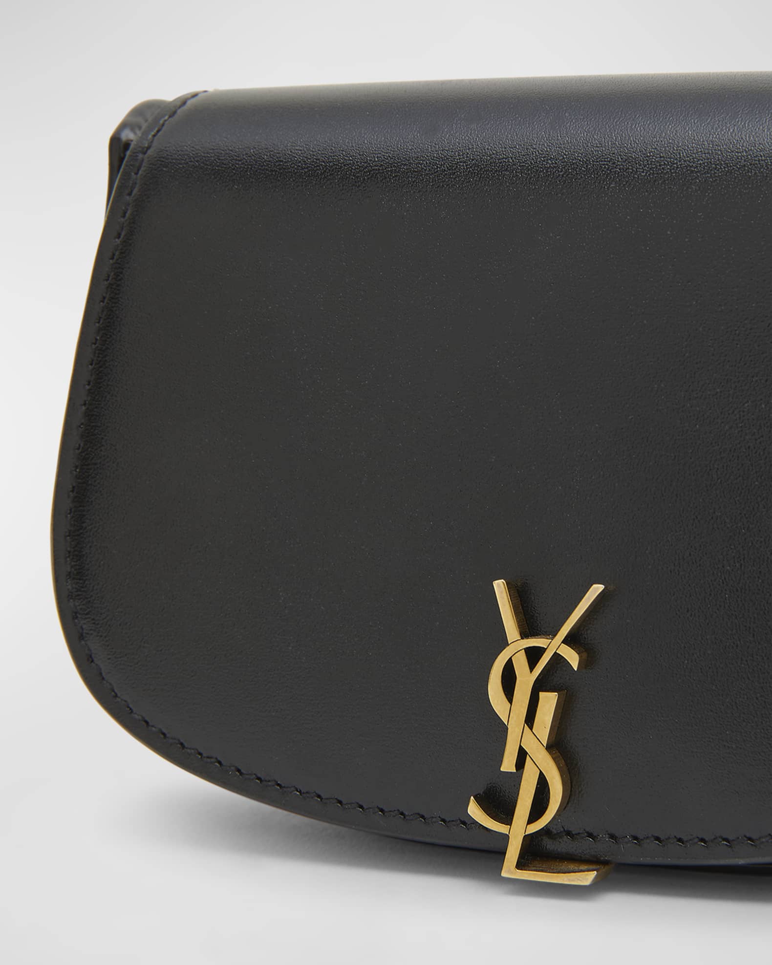 Saint Laurent Mini YSL Wallet On Chain in Smooth Leather Neiman Marcus