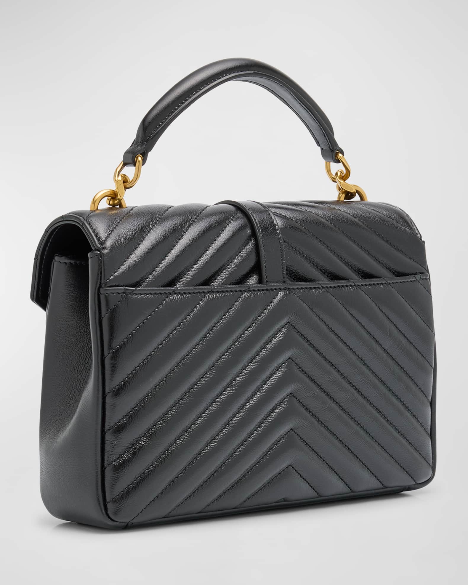 Saint Laurent College Medium YSL Flap Top-Handle Bag in