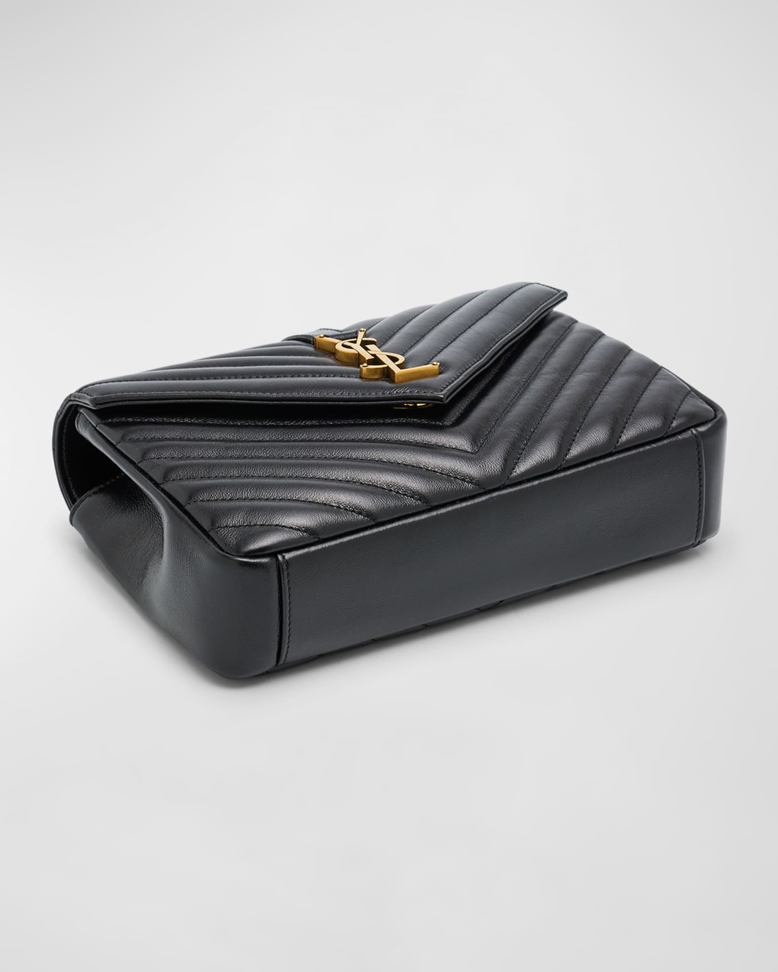 College Medium YSL Flap Top-Handle Bag in Quilted Leather 1