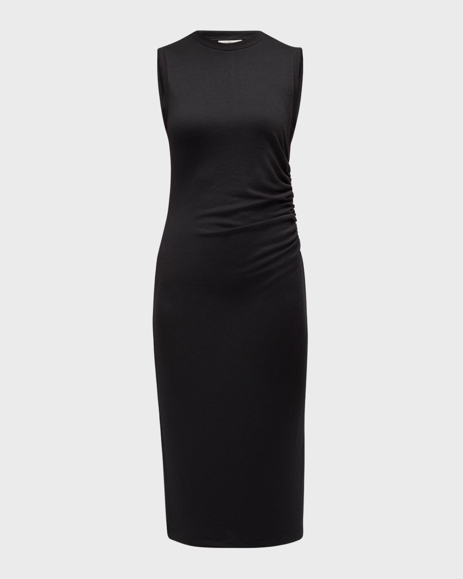 Vince Women s Sleeveless Gathered Waist Dress Black Casual Dresses