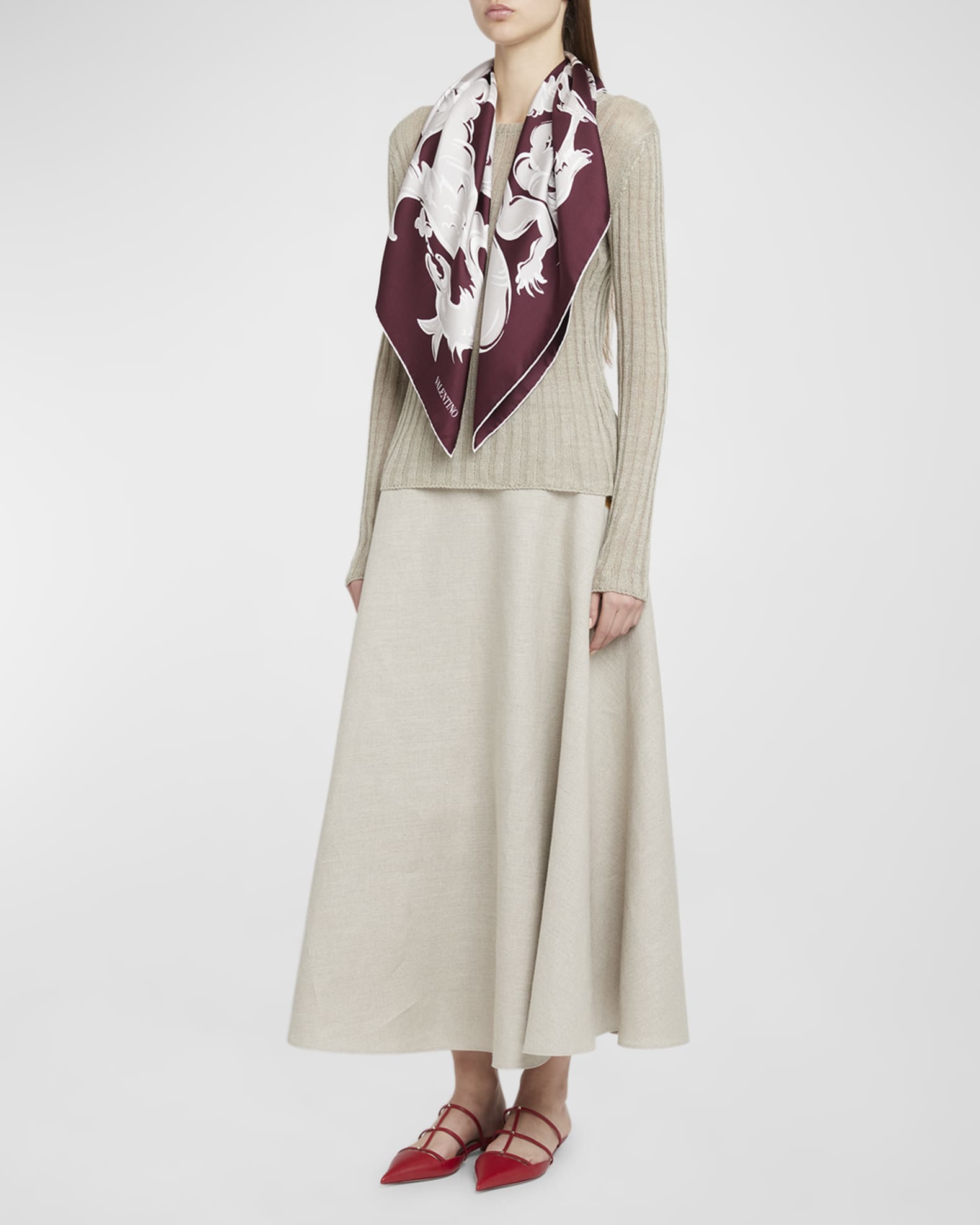 Valentino Garavani Red Silk Foulard