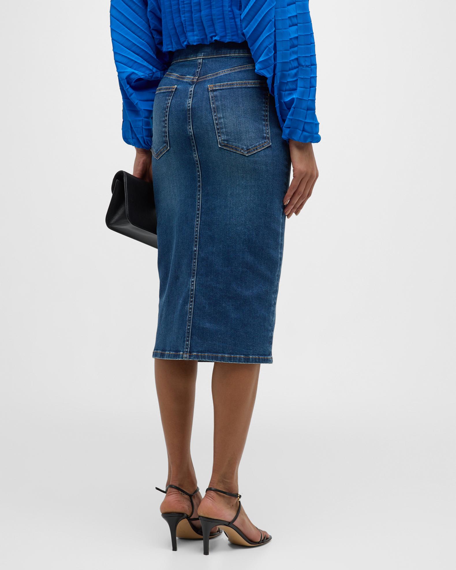 Ramy Brook Karter Denim Midi Skirt | Neiman Marcus