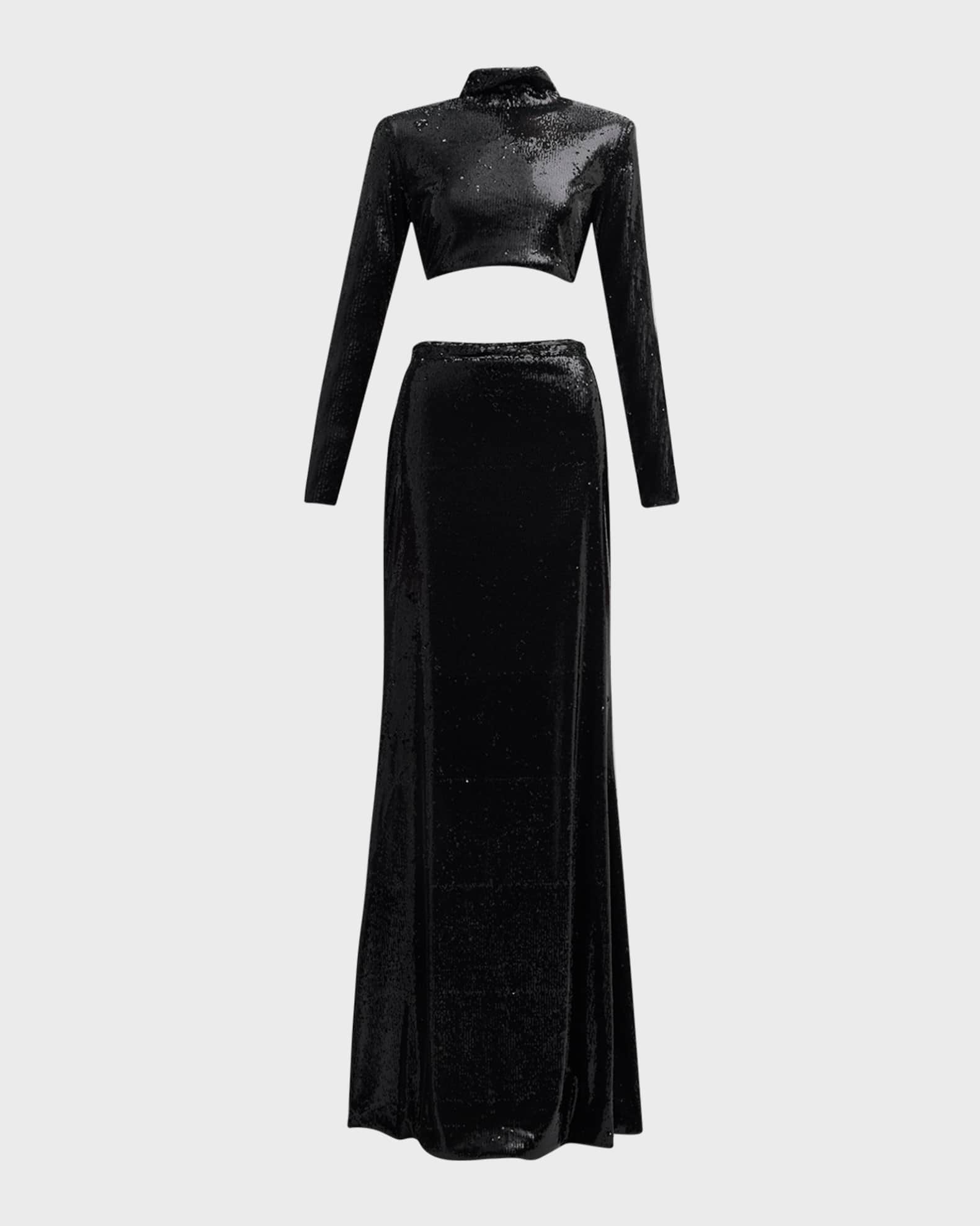 Neiman marcus long sleeve evening gowns top