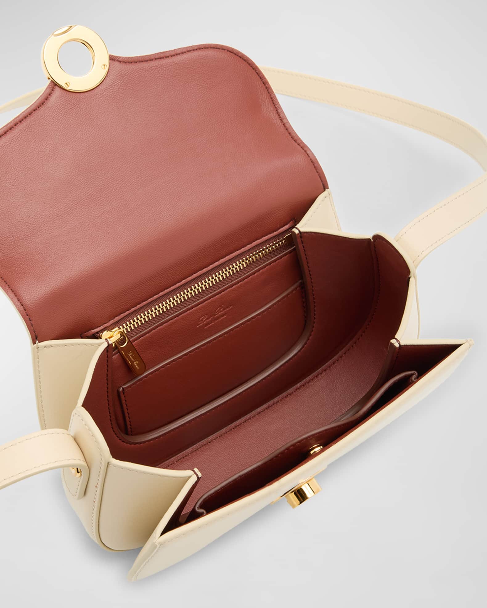 ショルダーバッグ・ポシェット Loro Piana Ghiera Small Bag In Smooth Leather Loro Piana Ghiera Mini Leather Crossbody Bag | Neiman Marcus