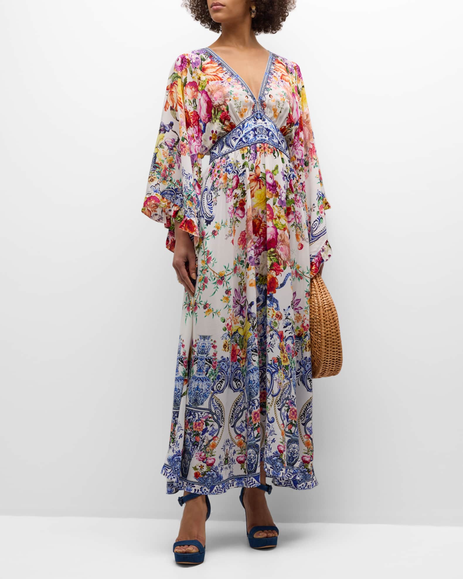 Camilla Dutch is Life Crystal Waisted Kimono-Sleeve Maxi Dress
