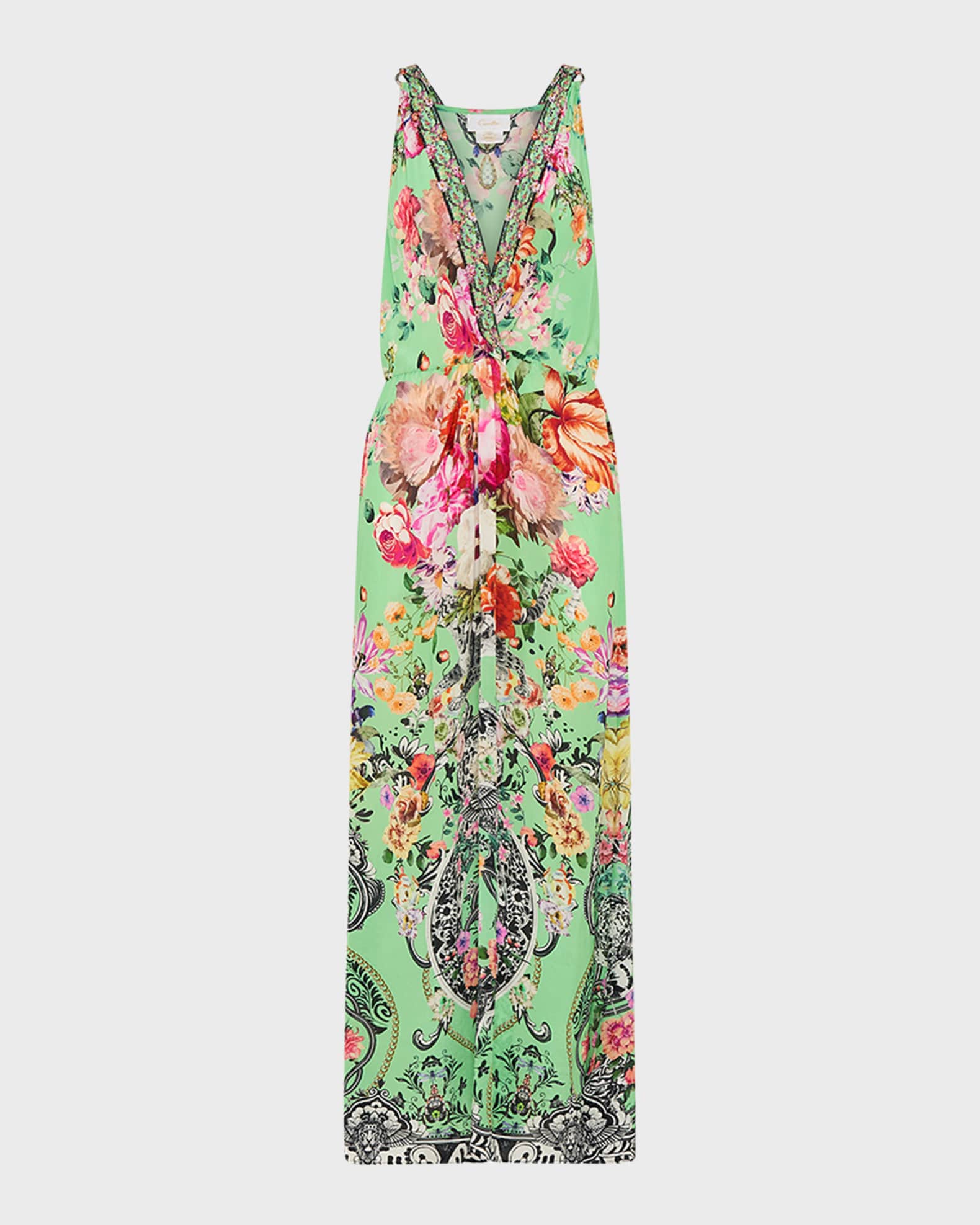 Camilla Porcelain Dream Twist-Front Maxi Dress