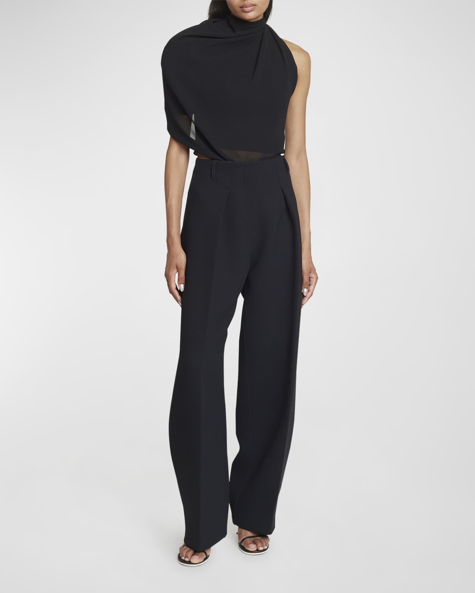 Jacquemus Le Pantalon Ovalo Pleated Wide-Leg Trousers