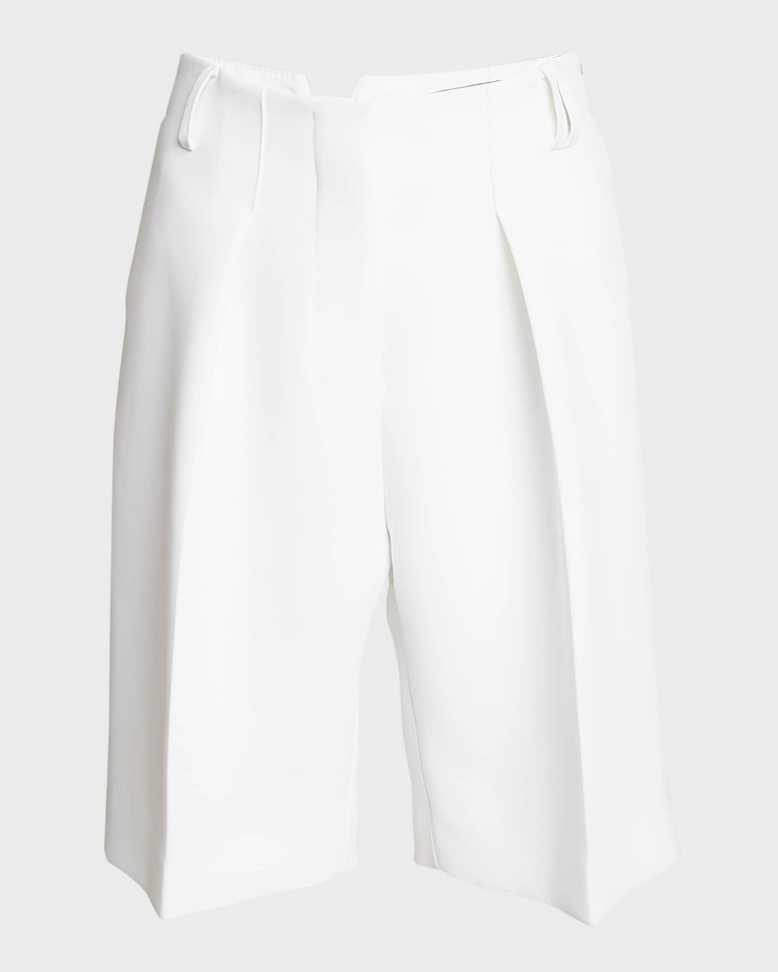 Ovalo High-Rise Pleated Straight-Leg Bermuda Shorts 0