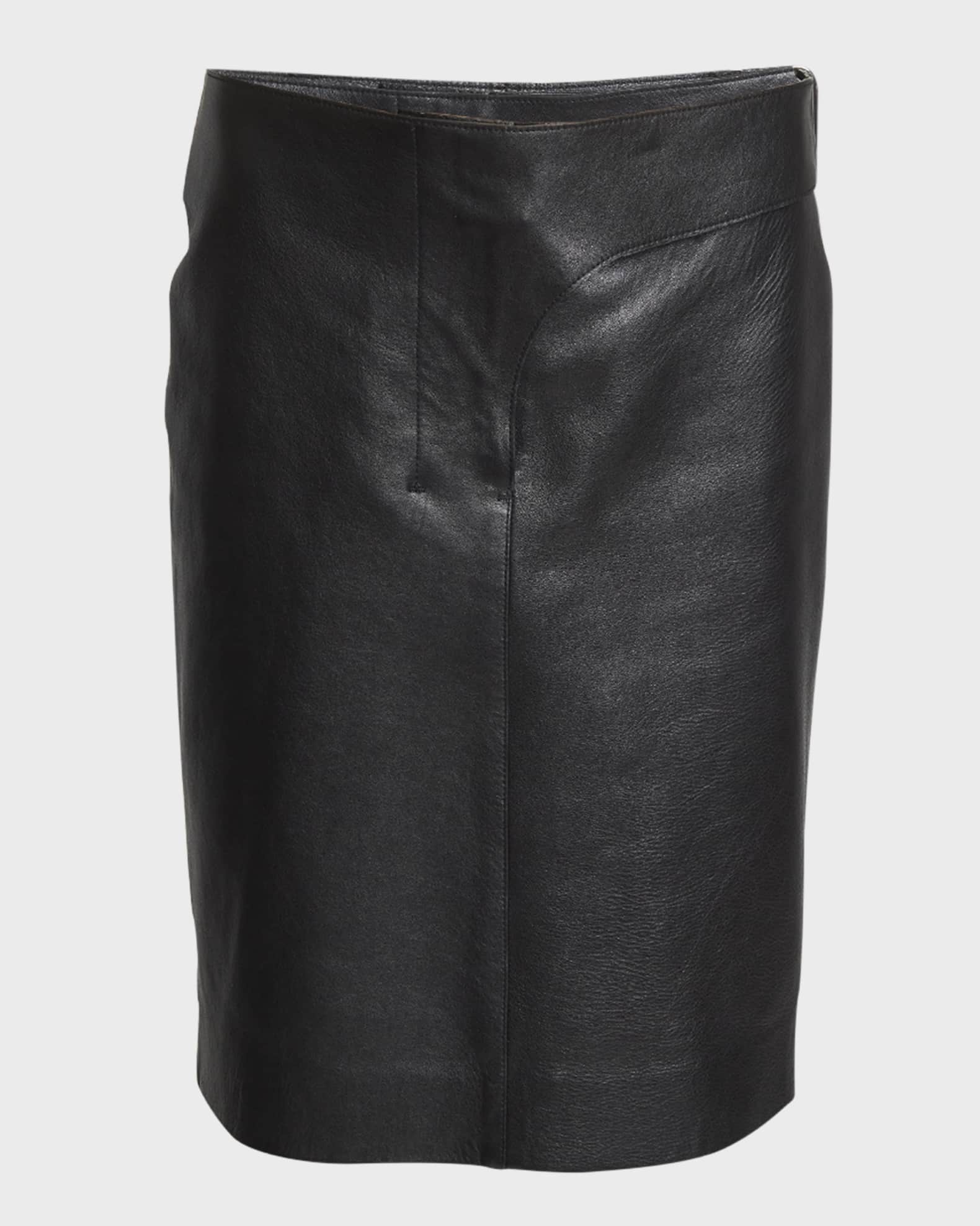 Straight Leather Skirt