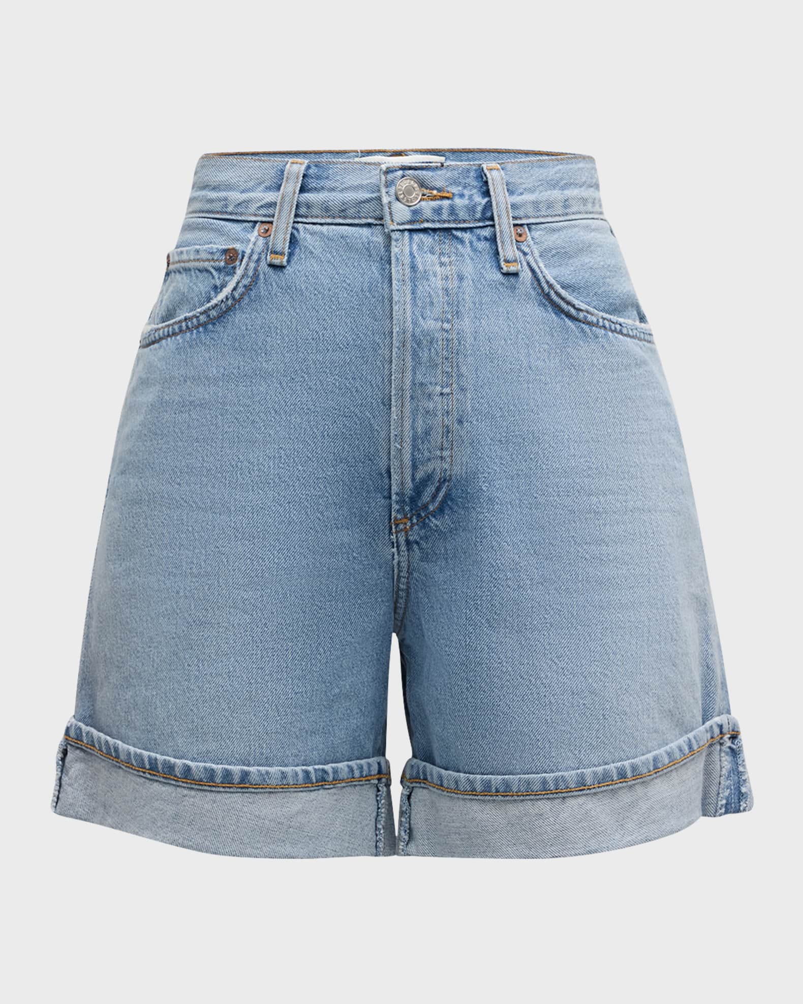 Damed Cuffed Denim Shorts 0