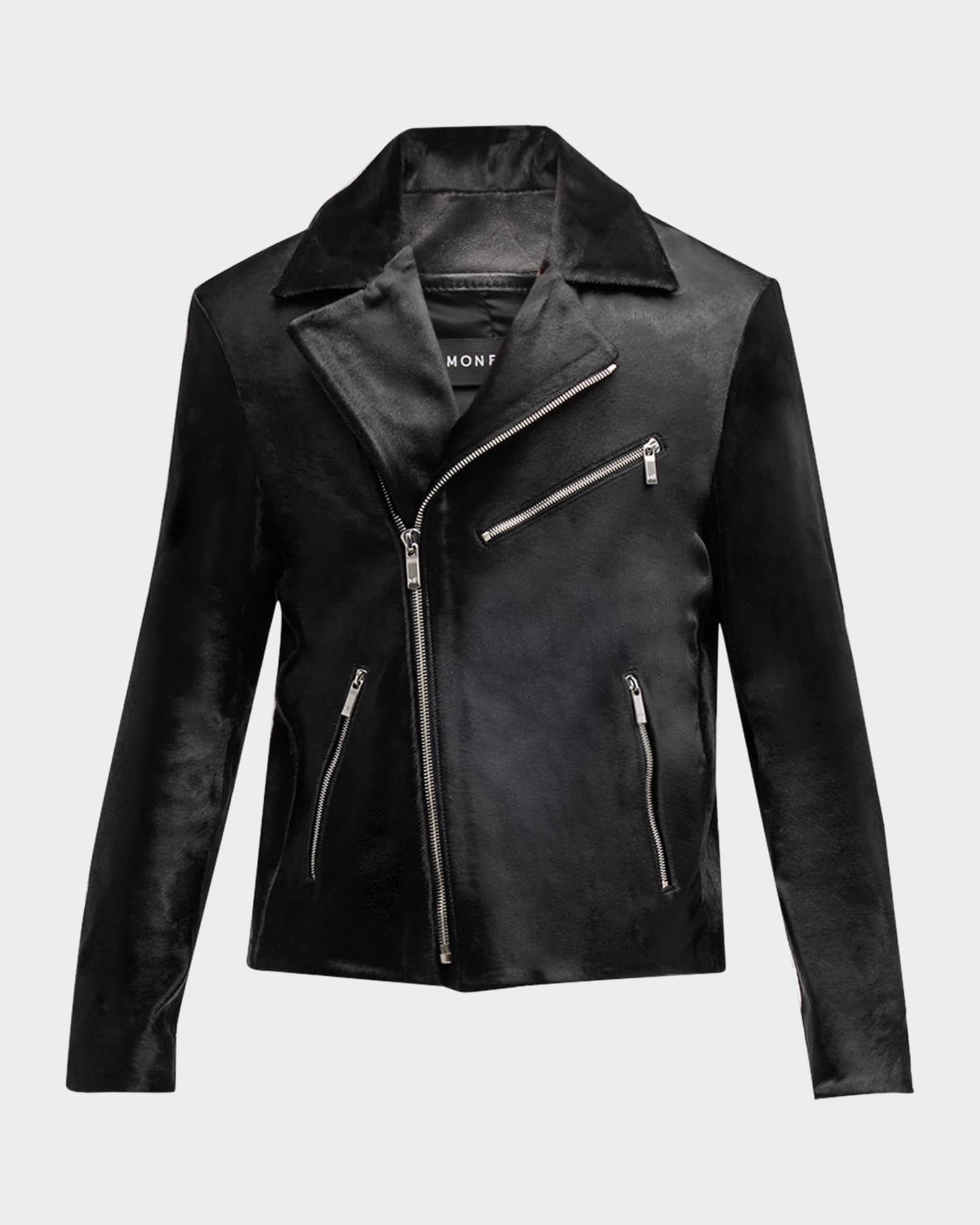 monfrere Men s Blake Calfskin Leather Moto Jacket Neiman Marcus