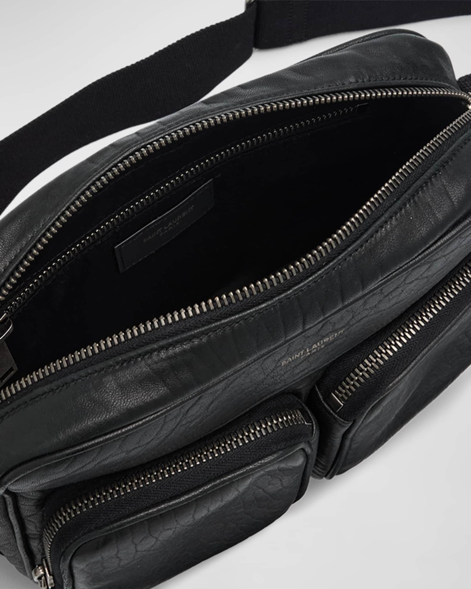 Saint Laurent Men's New City Grained Leather Camera Bag