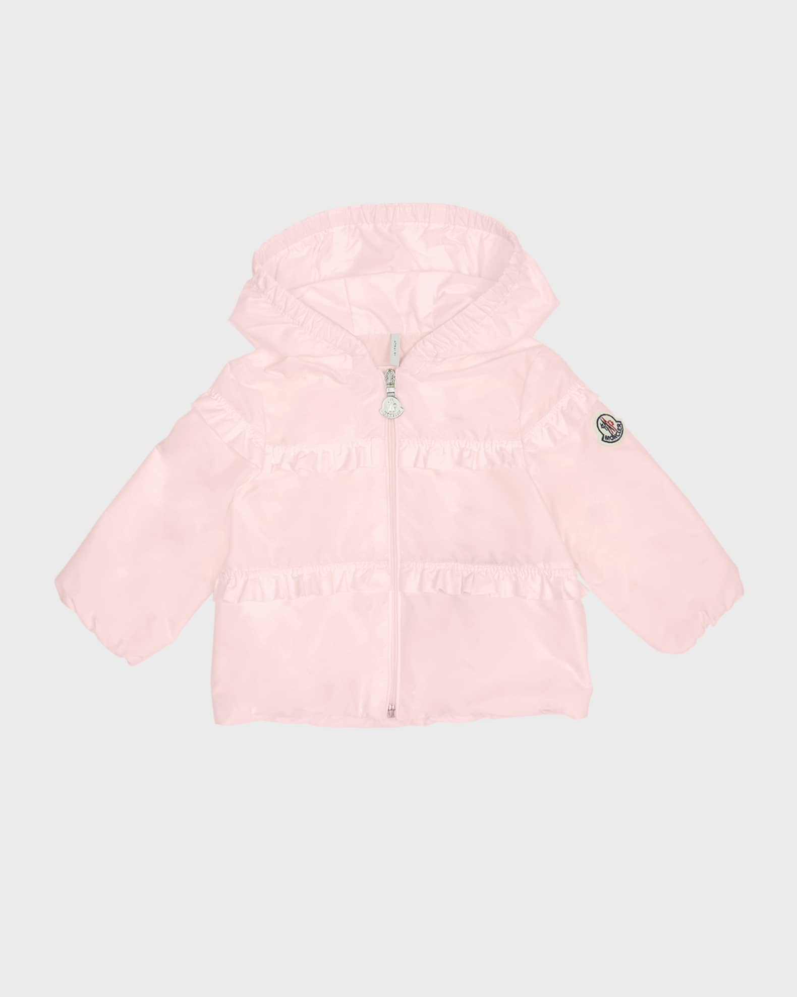 Moncler Girl's Ruffle Hooded Track Jacket, Size 12M-3 | Neiman Marcus