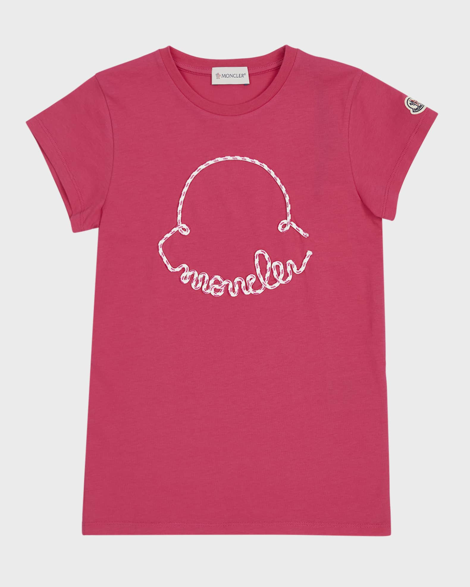 Moncler Girl s Corded Logo Short Sleeve T Shirt Dress Size 8 14