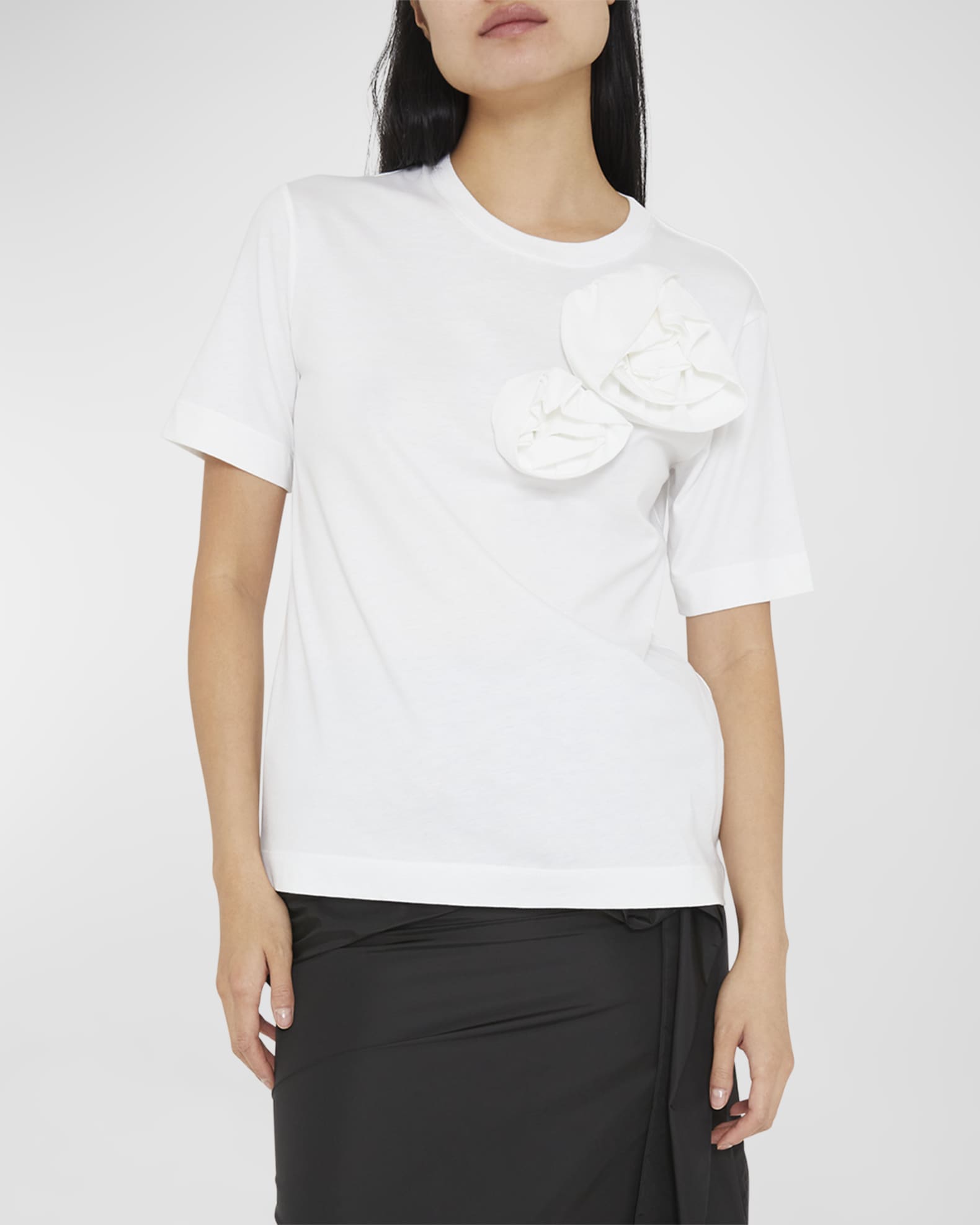 Simone Rocha floral-embroidered cotton blouse - White