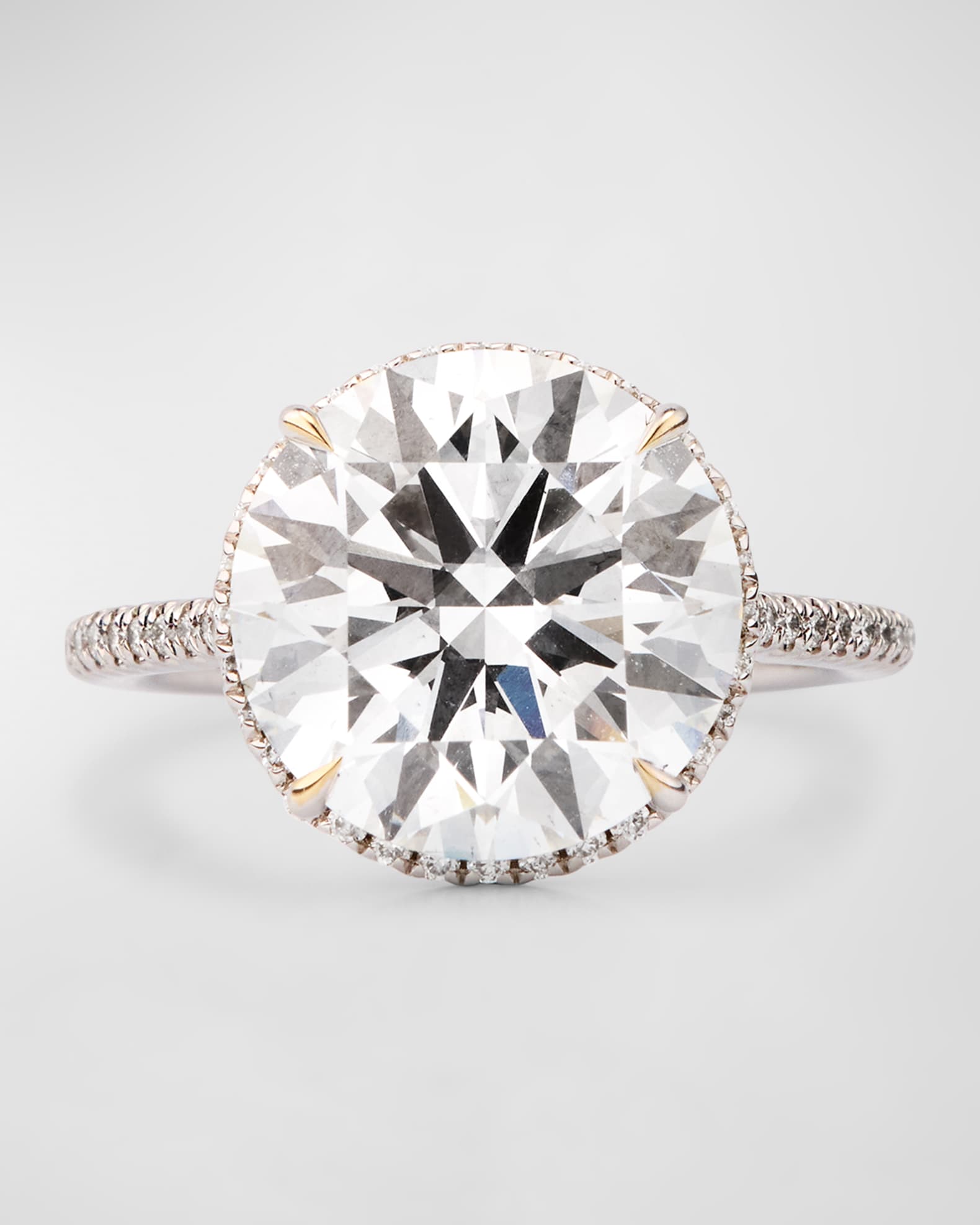 Neiman Marcus Lab Grown Diamonds Lab Grown Diamond 18K White Gold Round and Paved Ring Size 6 Neiman Marcus