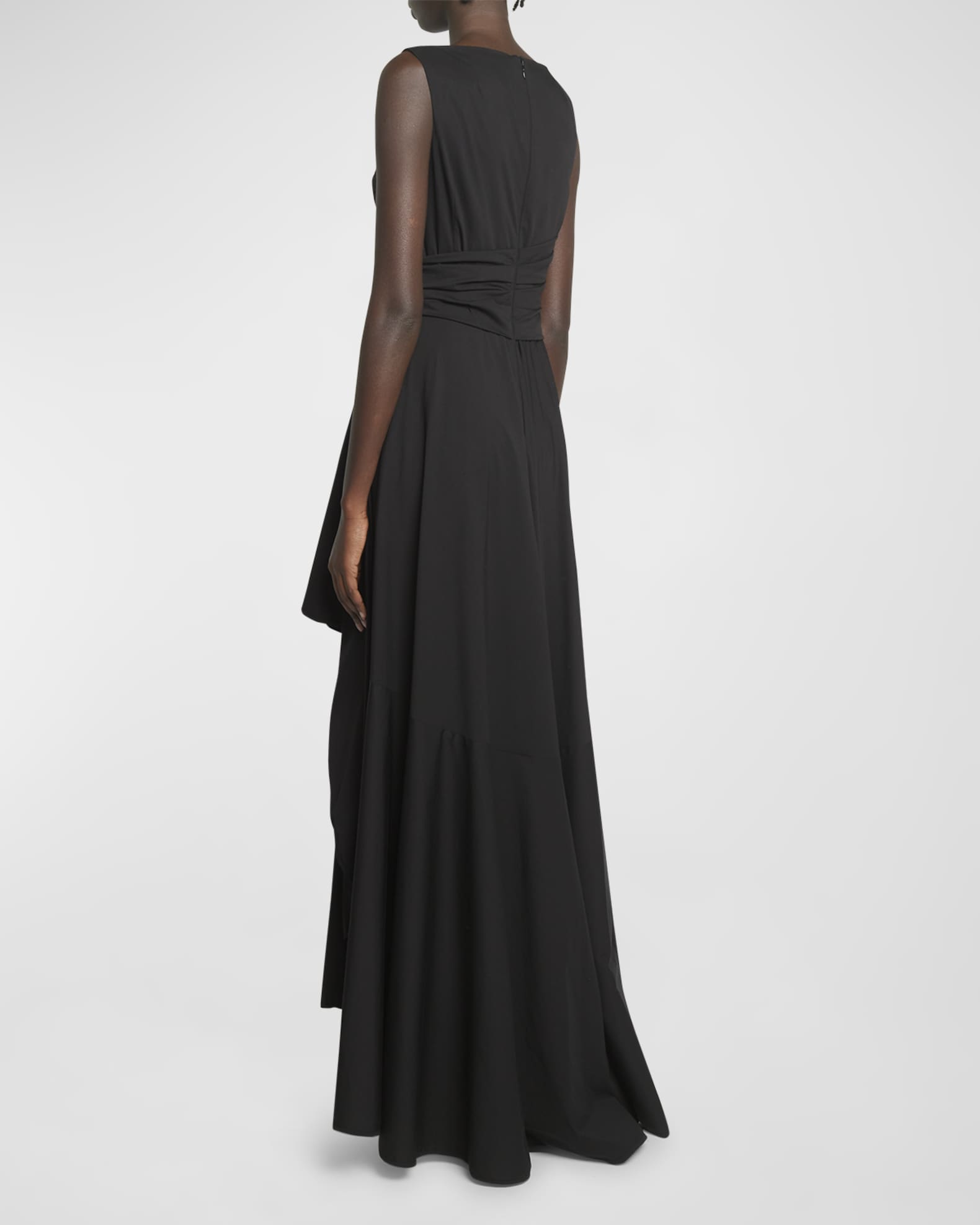 Talbot Runhof High Neck Sleeveless Waist Tie High Low Dress Neiman Marcus