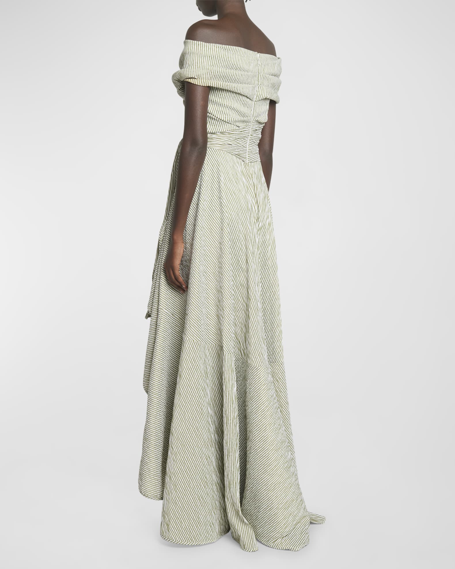 Off the shoulder seersucker dress top