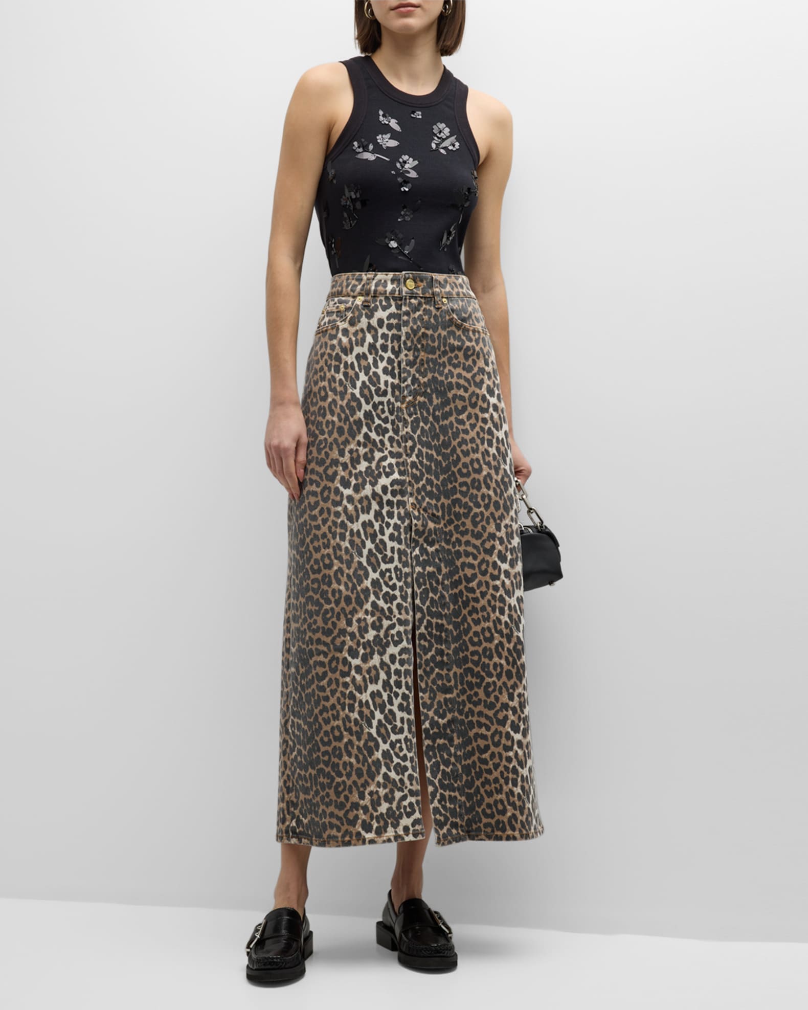 Leopard maxi skirt quilt top