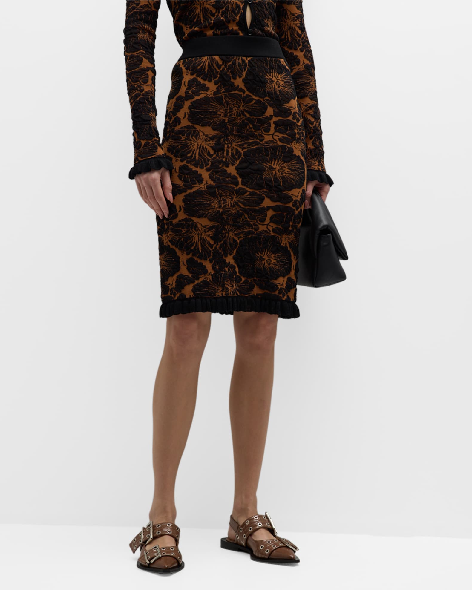 Floral pencil skirt deals 3d print