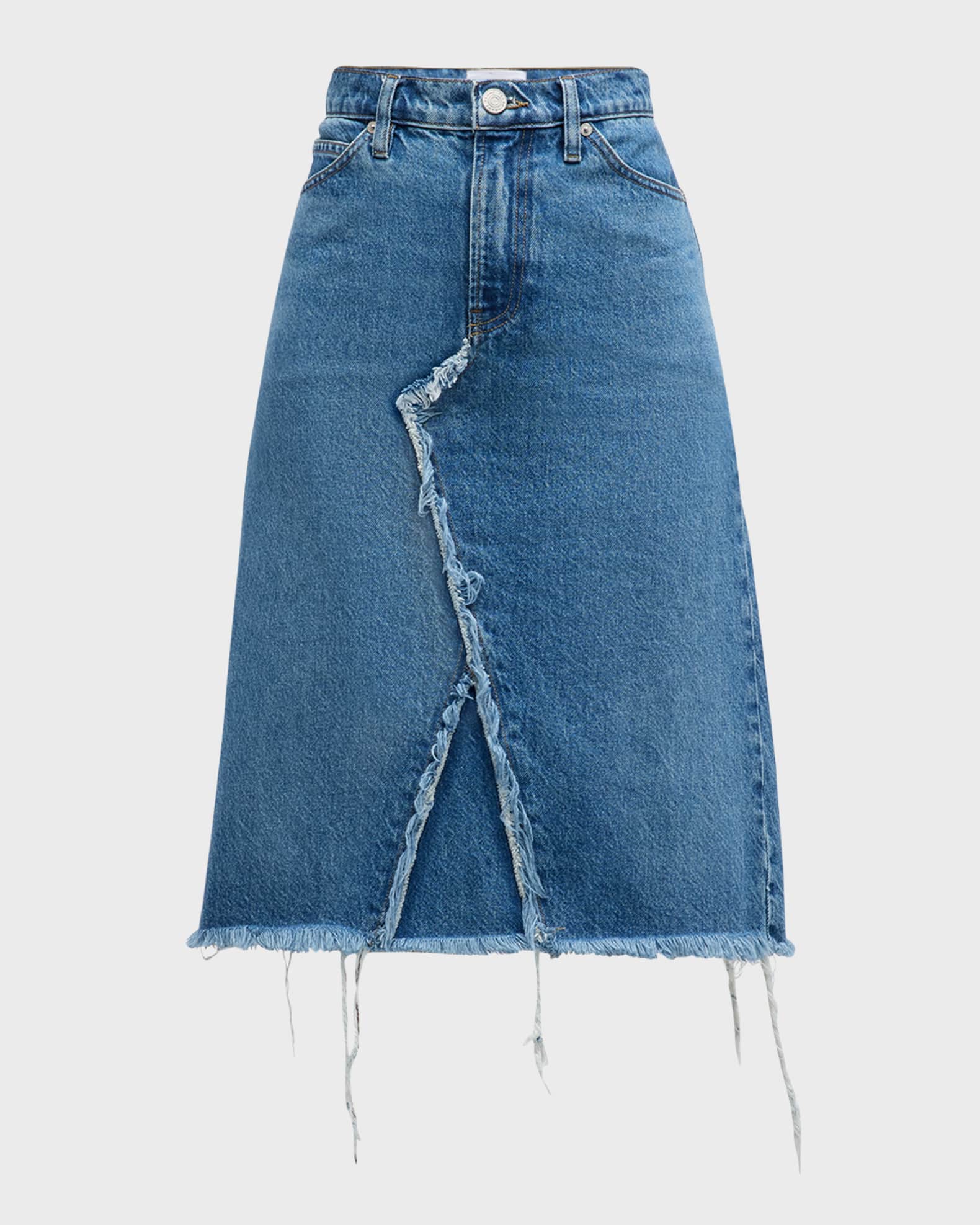 FRAME Deconstructed Denim Skirt