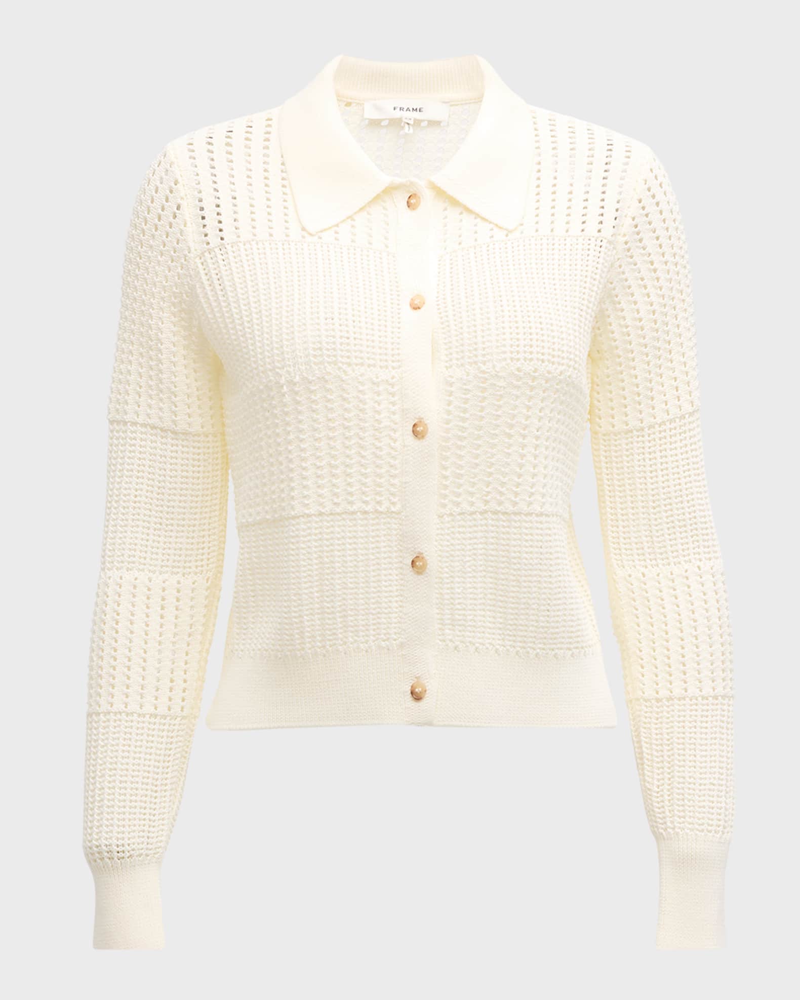 FRAME Shrunken Crochet Cardigan