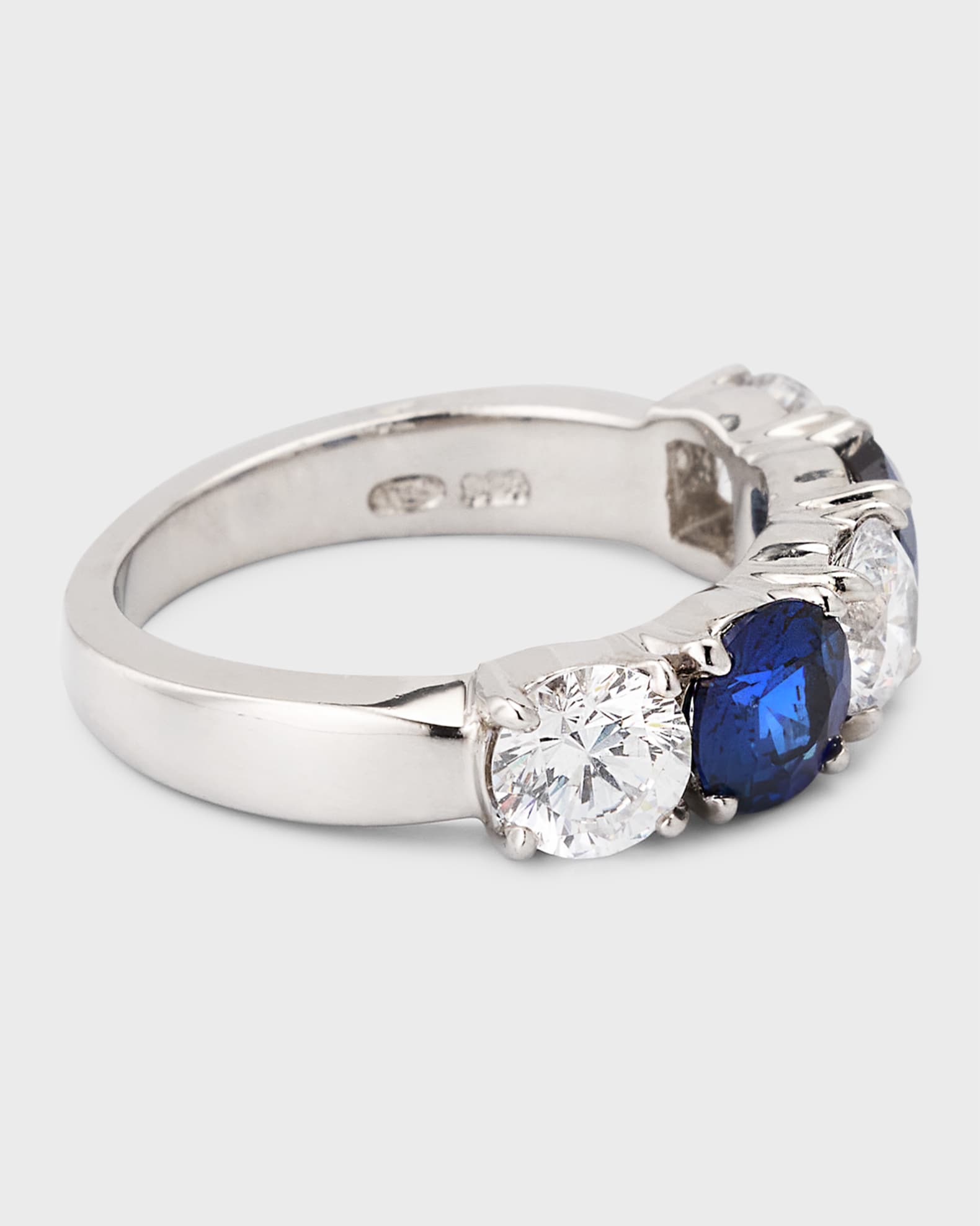 Fantasia by DeSerio Alternating Sapphire and Cubic Zirconia Half