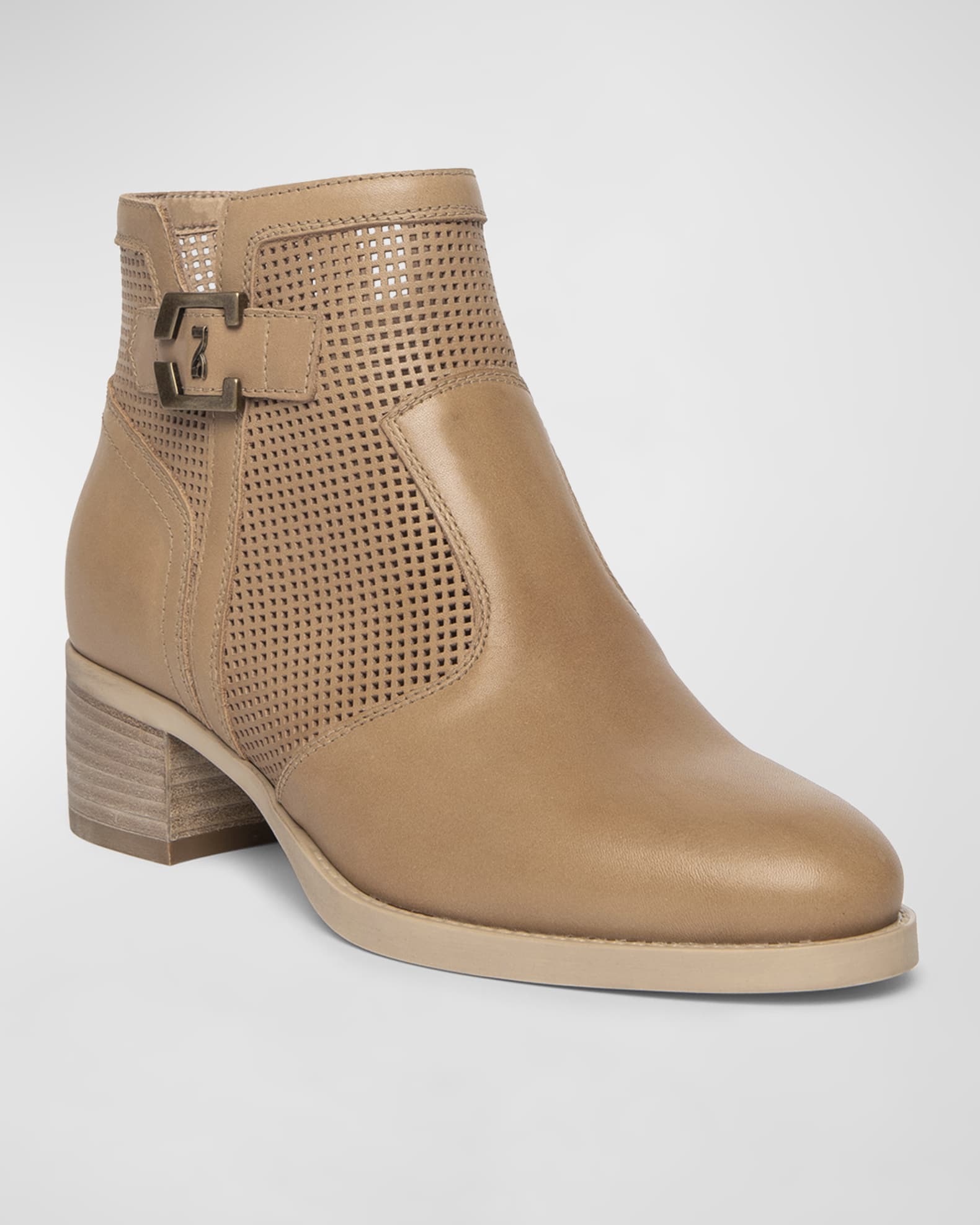 Perforated Leather Booties  1