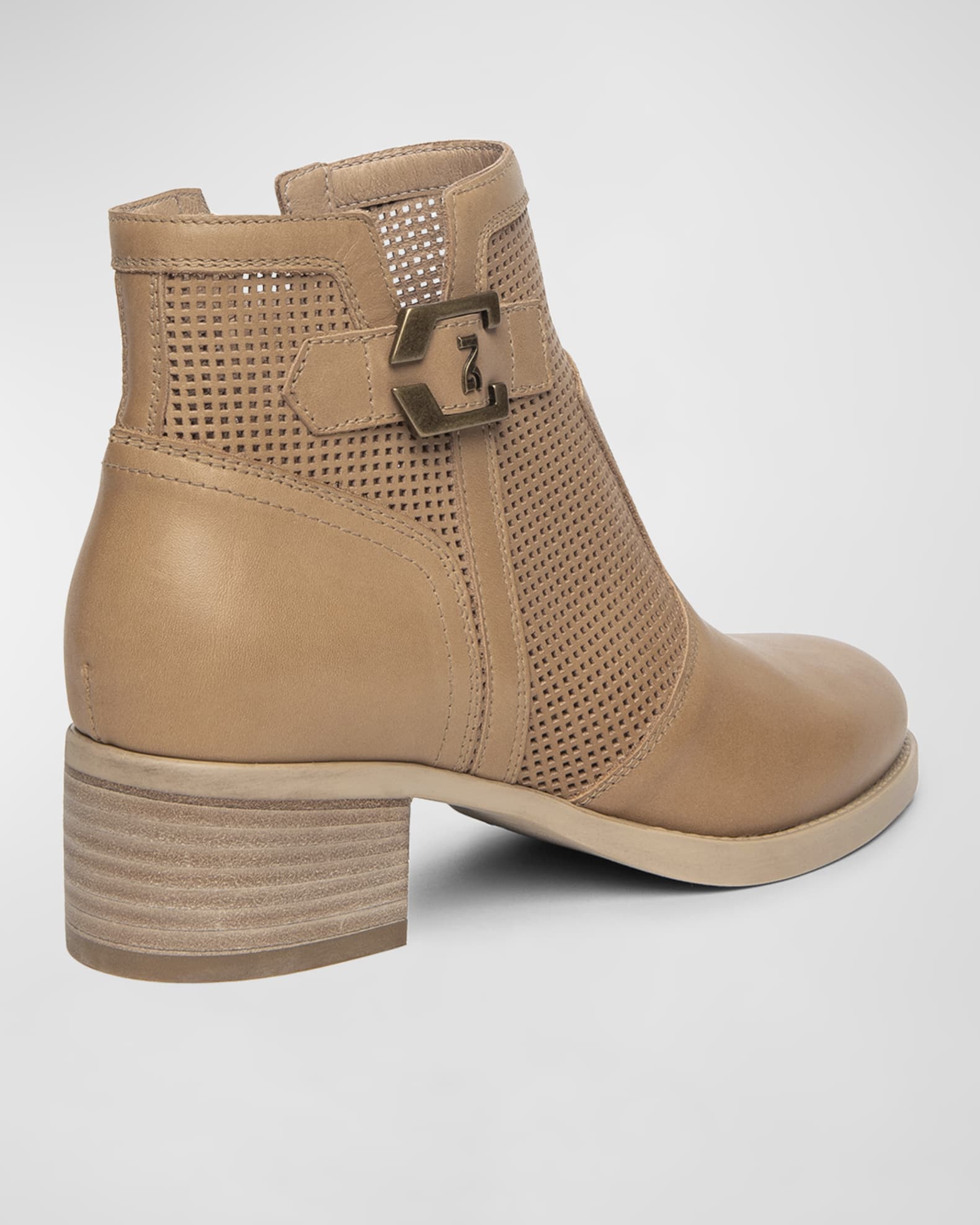 Perforated Leather Booties