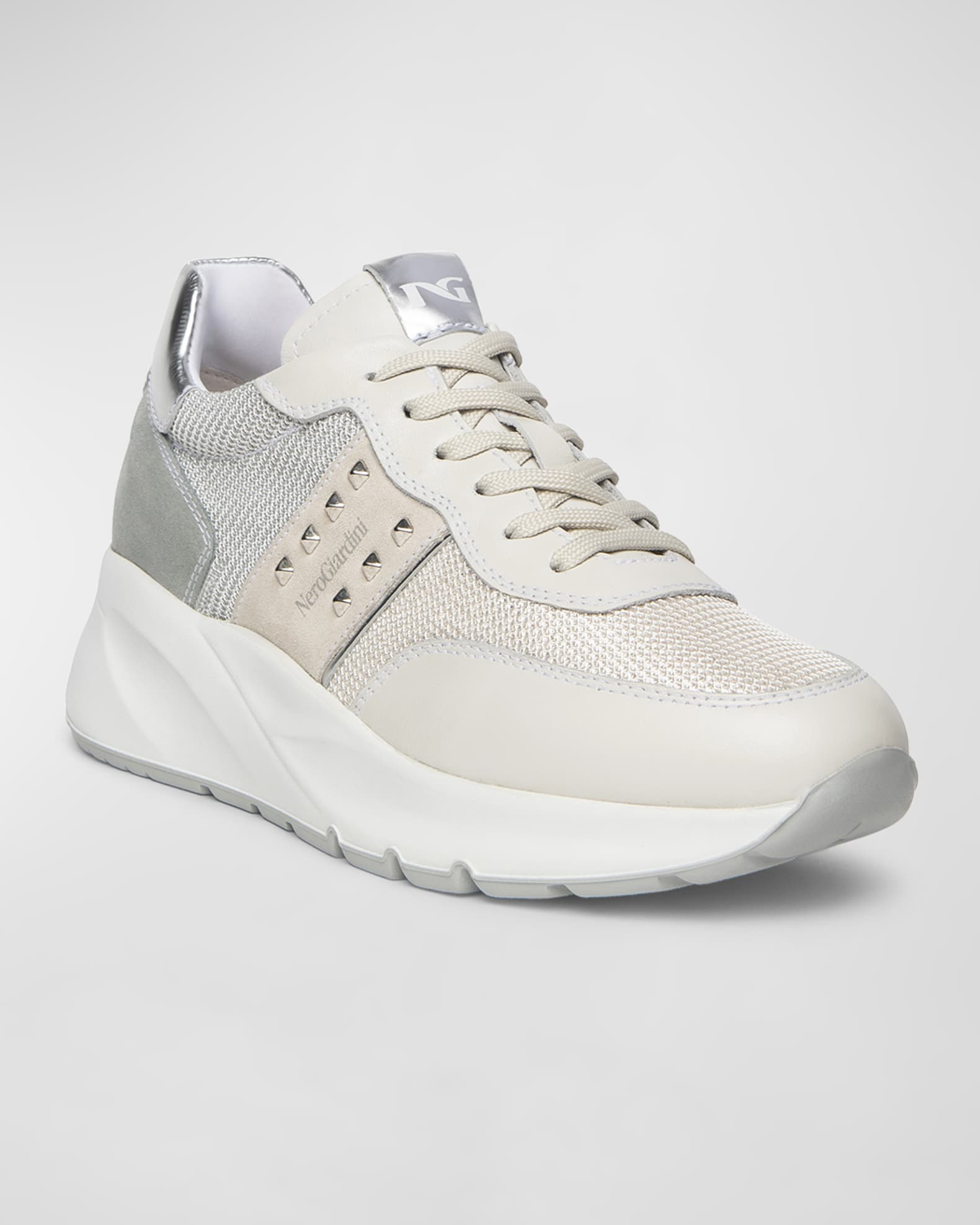 Mixed Media Colorblock Fashion Sneakers 1