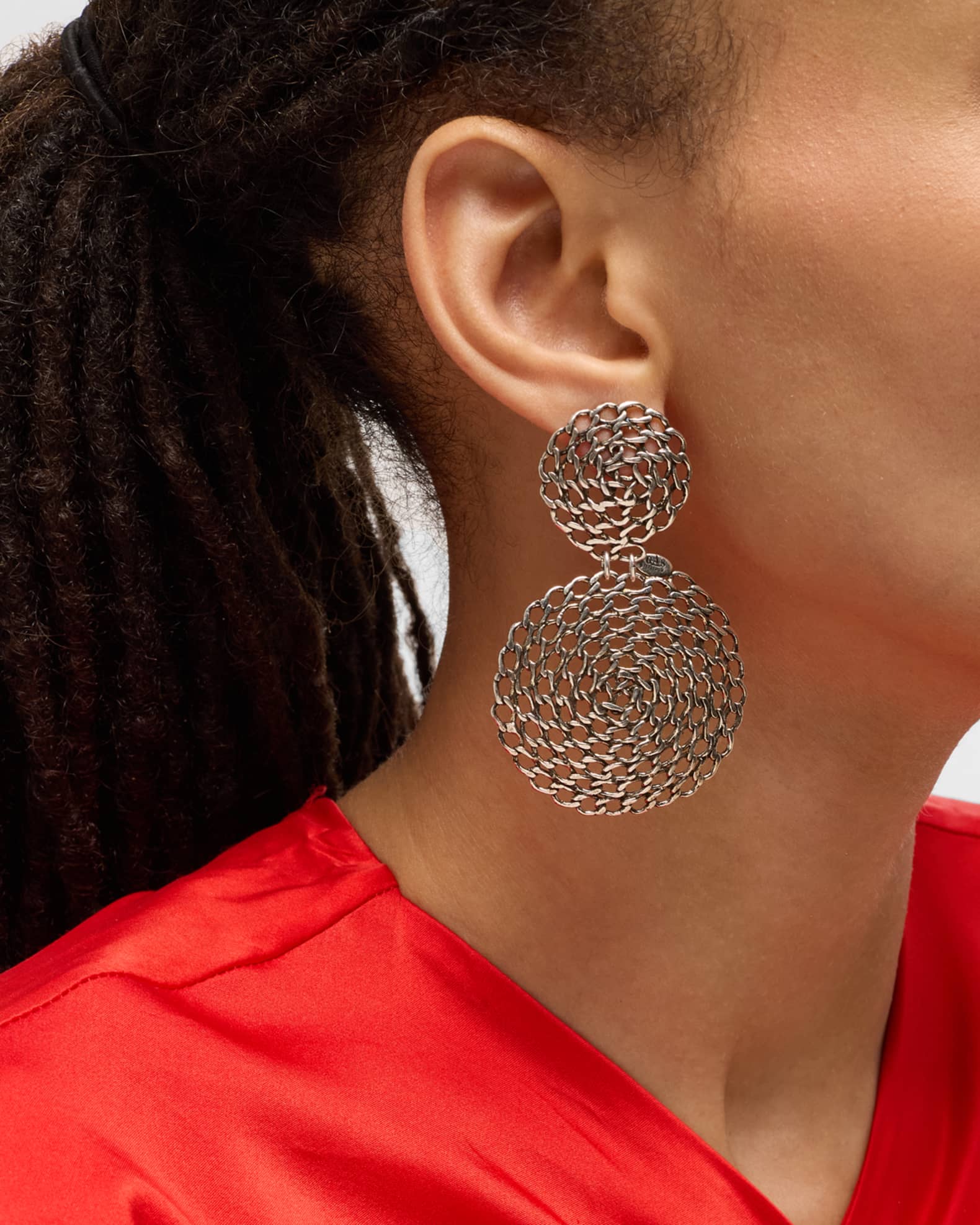 Onde Gourmette Large Silver Earrings 1