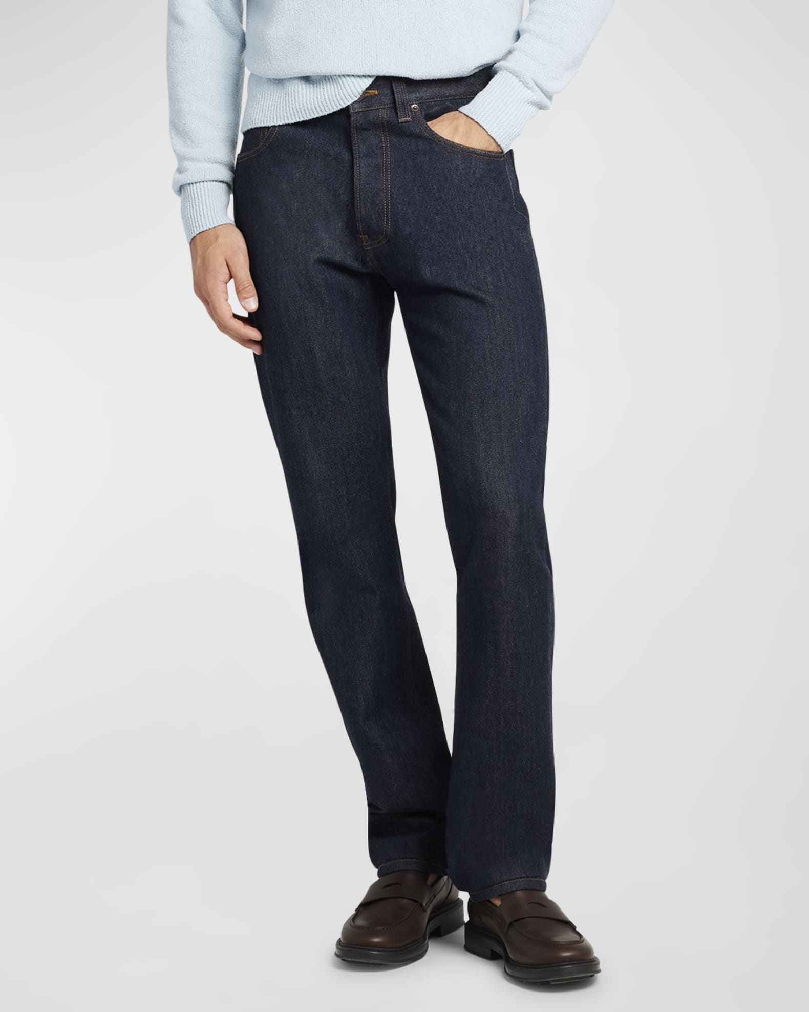 Loro Piana Men's Kamen Cotton-Cashmere Denim Jeans