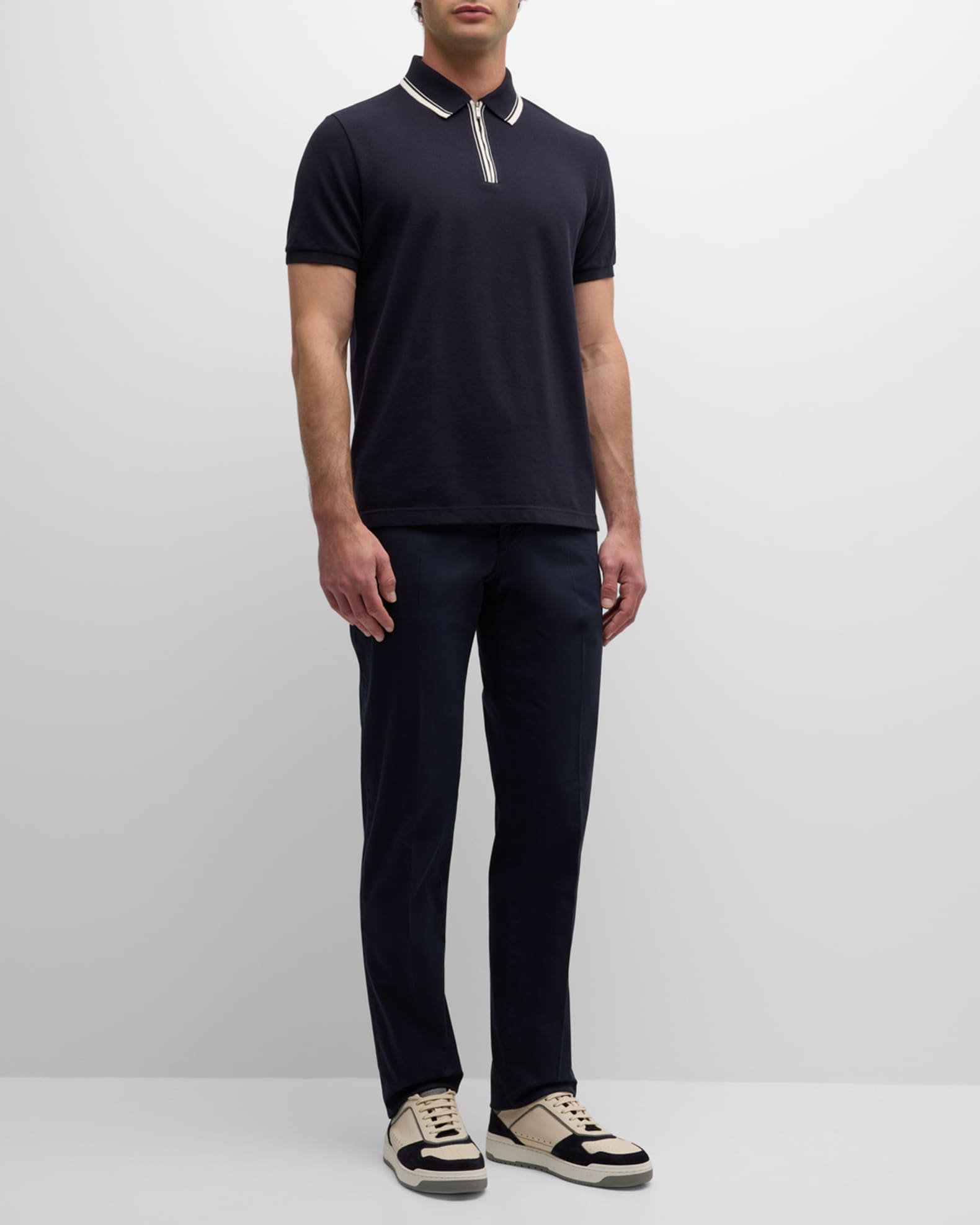 Men's Comfort Pique Quarter-Zip Polo Shirt 1