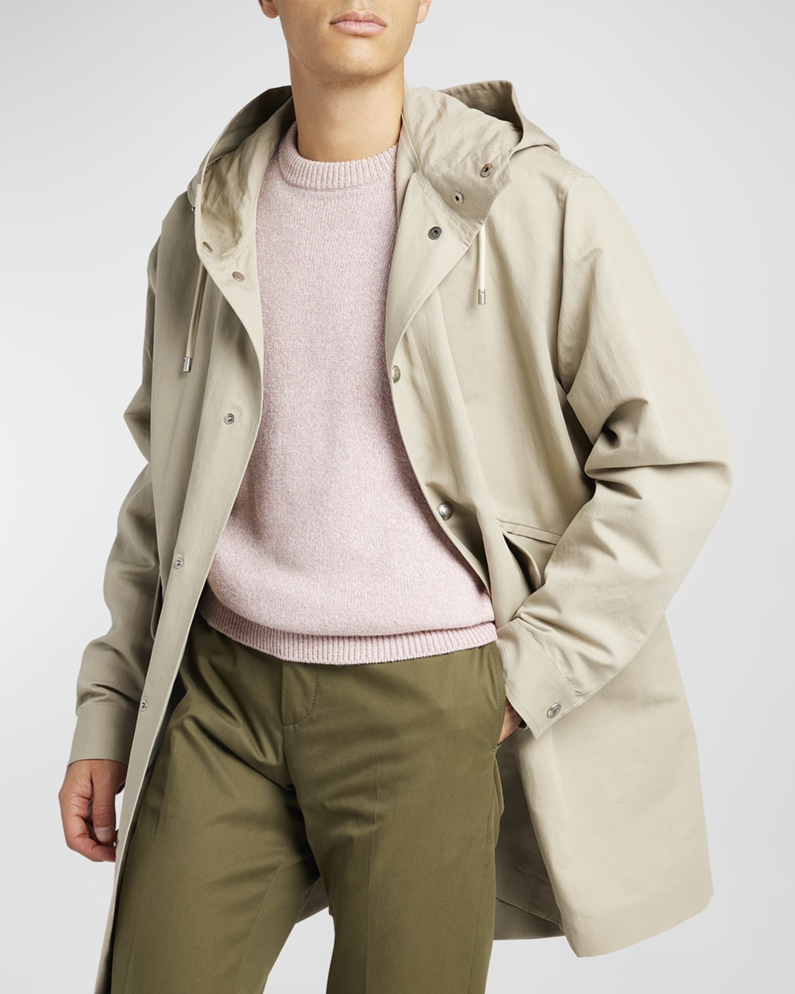 Cotton twill parka mens store